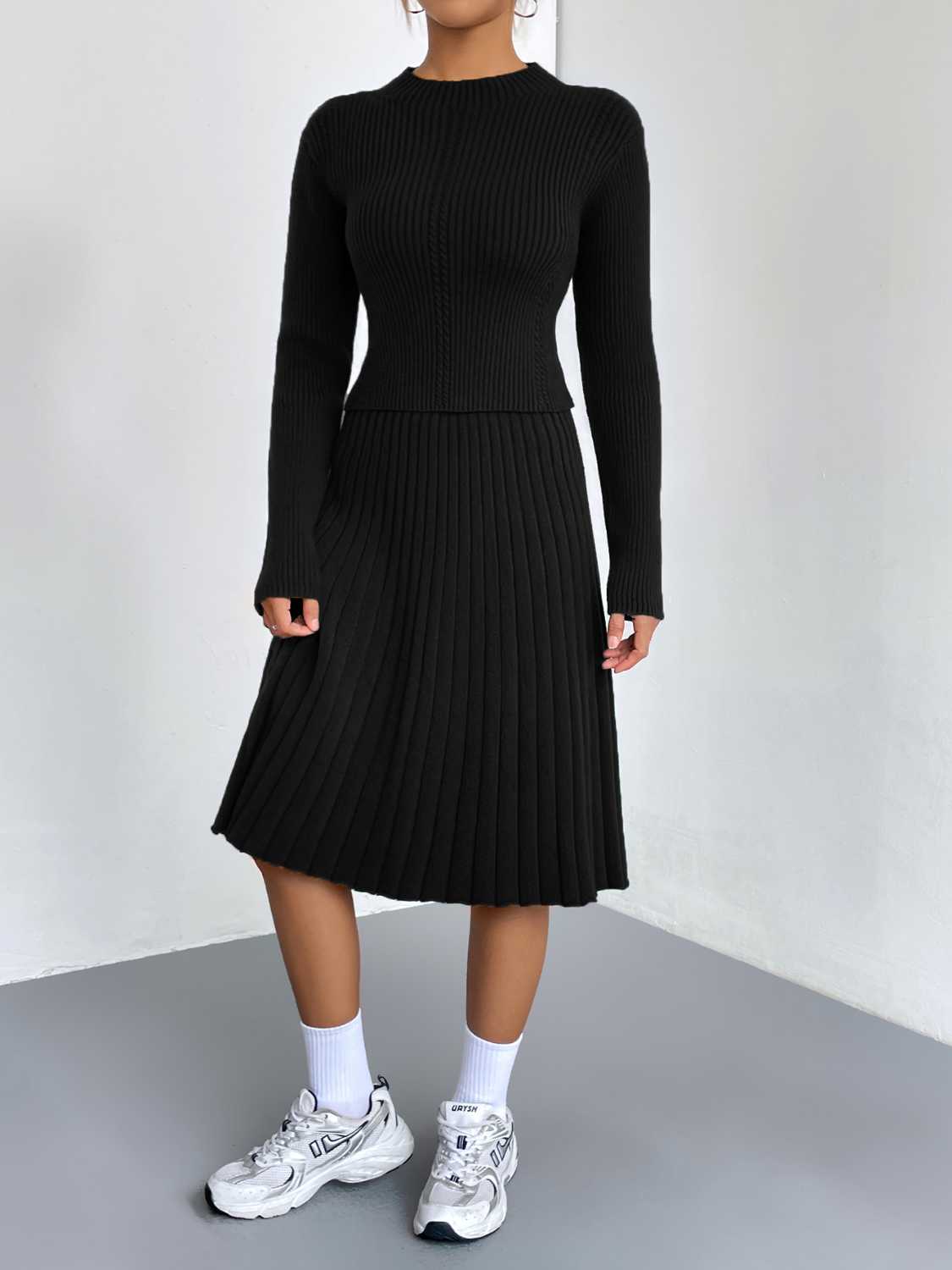Rib-Knit Sweater and Skirt Set  Shop One Place