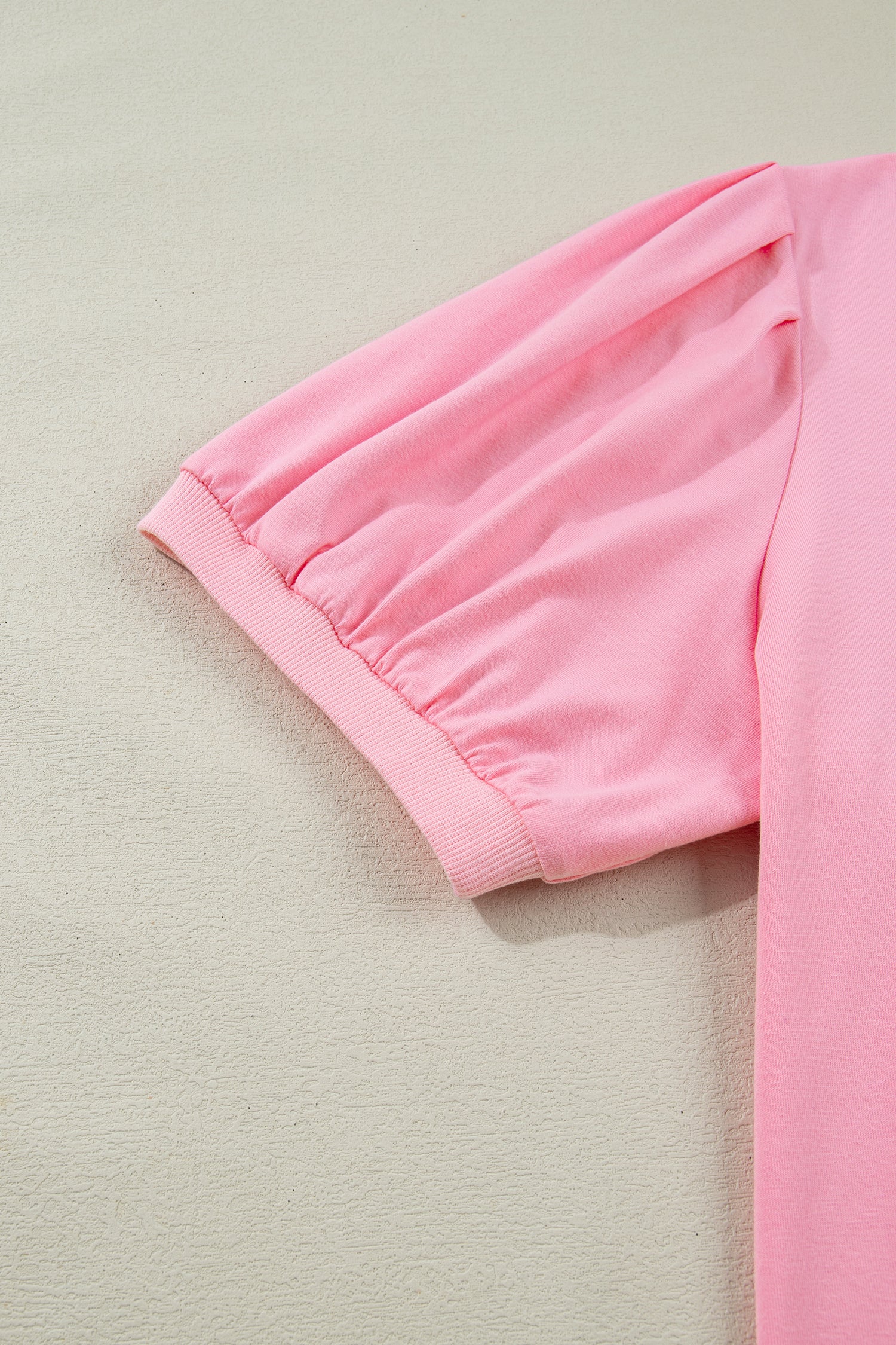 Bonbon V Neck Pleated Short Puff Sleeve Plus Size Blouse  Shop One Place