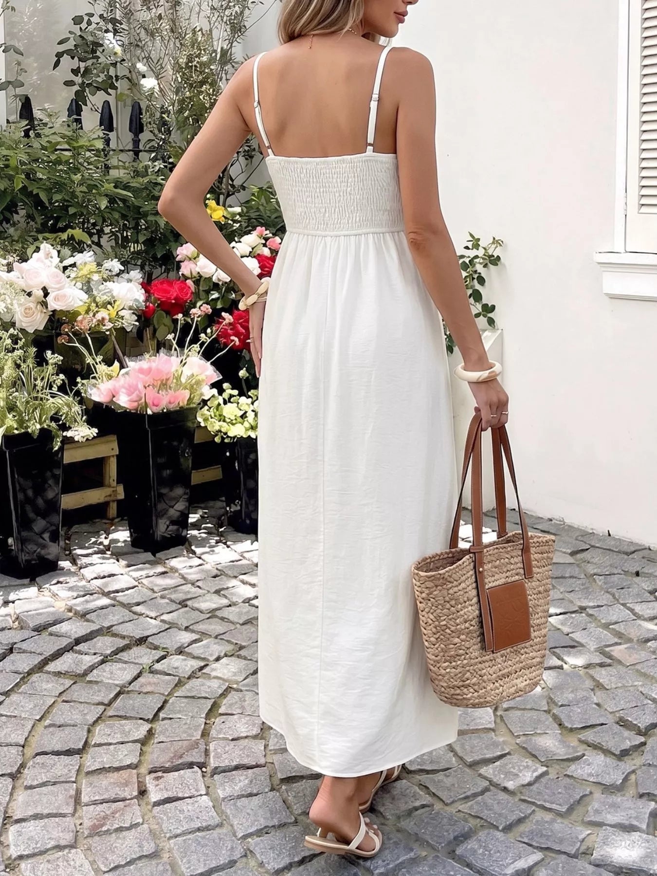 Lace V-Neck Flowy Maxi Dress  Shop One Place