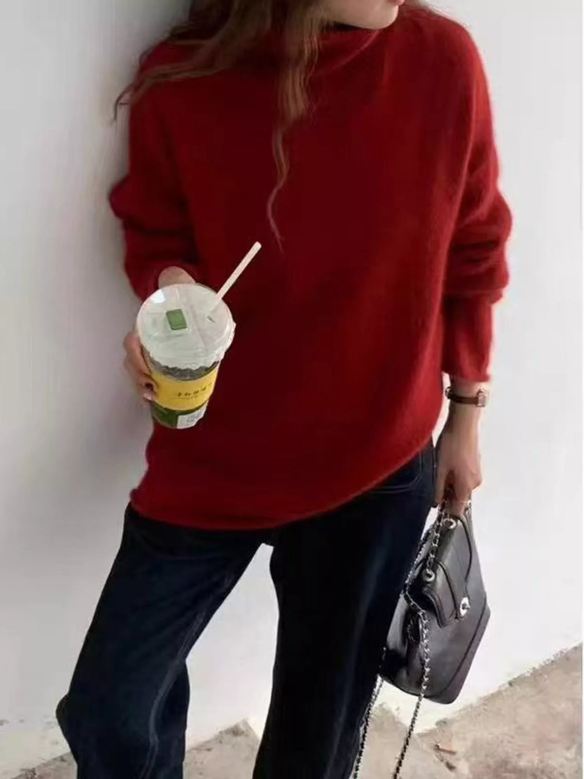 Women's Turtleneck Drop Shoulder Sweater – view 6