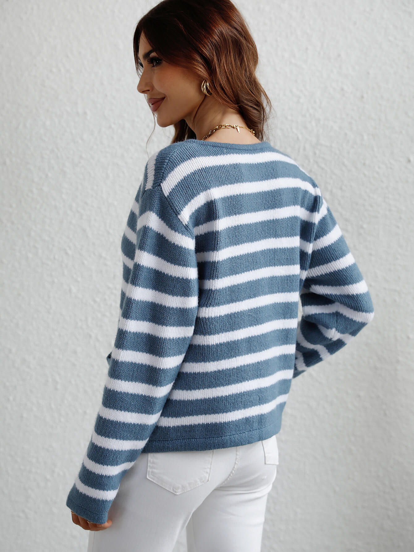 Woven Right Striped Button Front Cardigan  Shop One Place