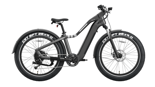 26' Step Over Electric Mountain Bike - Black  Shop One Place