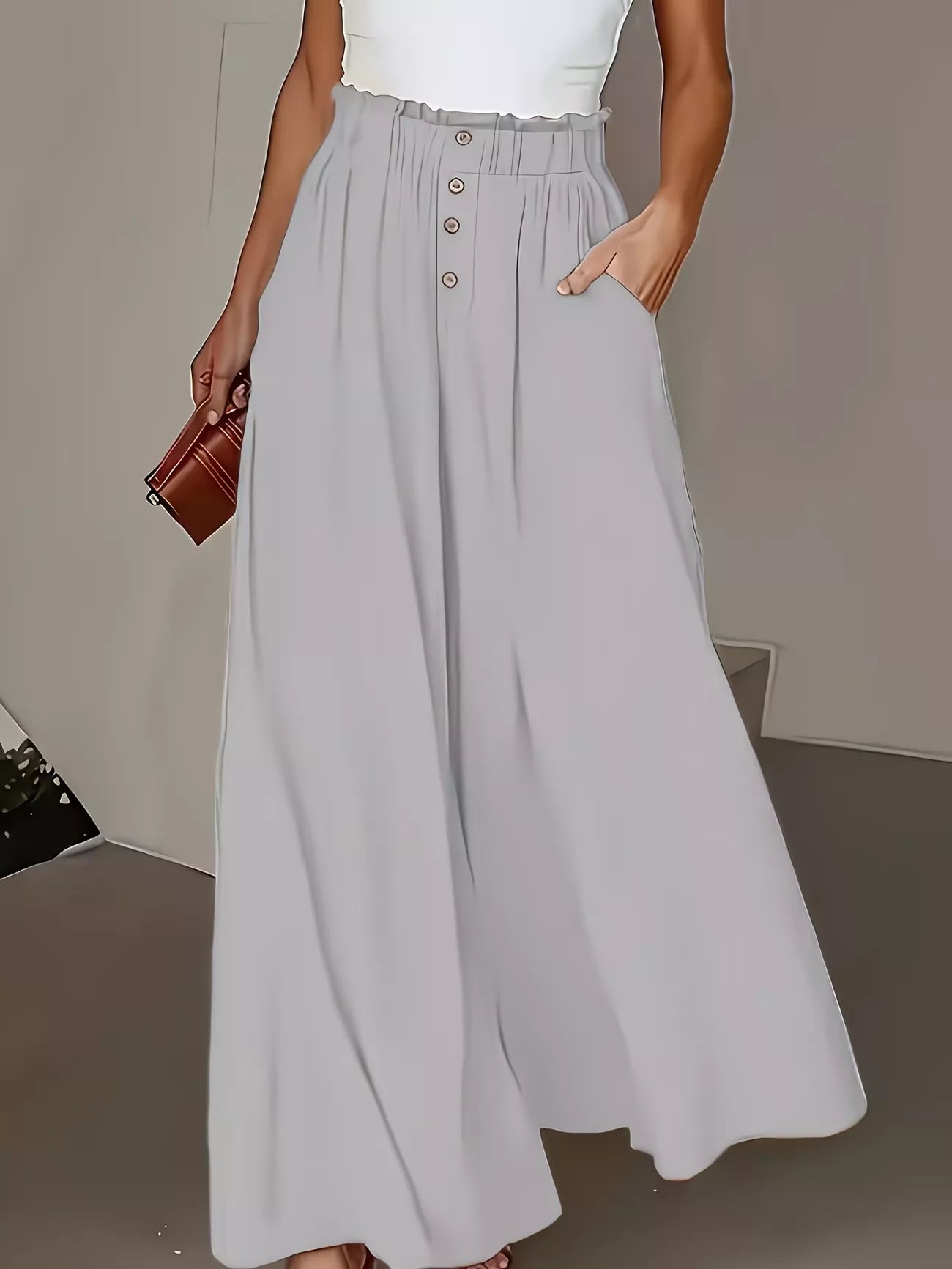 High Waist Wide Leg Pants  Shop One Place