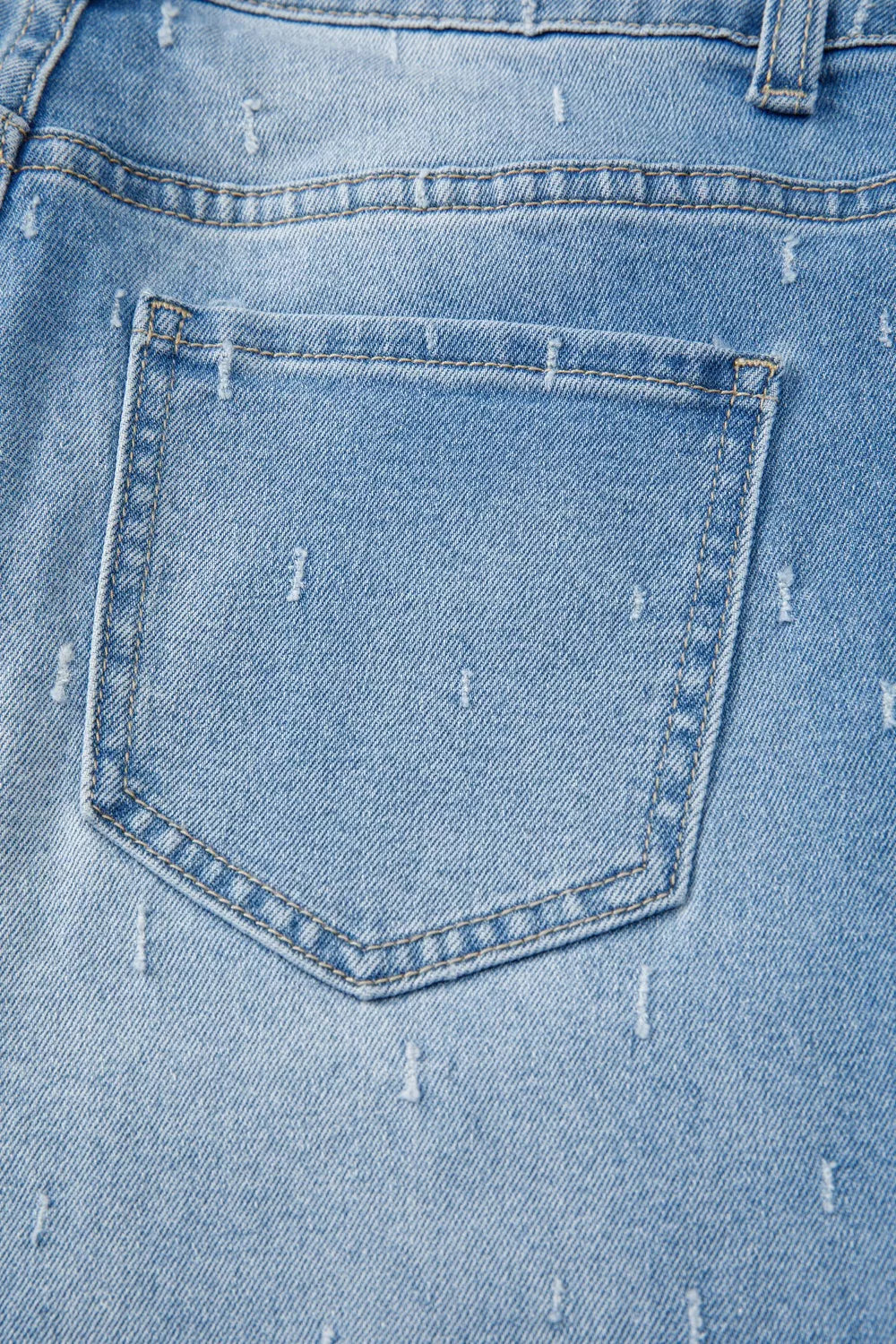 Distressed Detail Tummy Control Raw Hem Jeans  Shop One Place