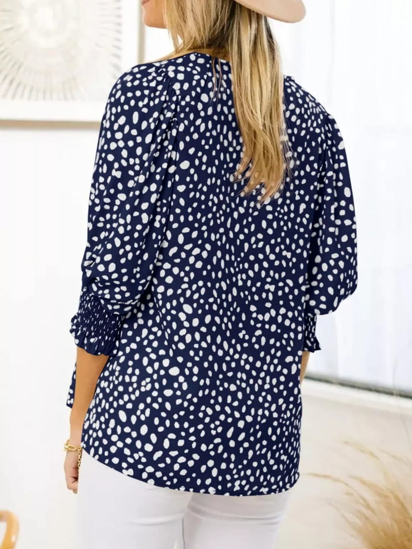 Animal Print Half Sleeve Blouse  Shop One Place