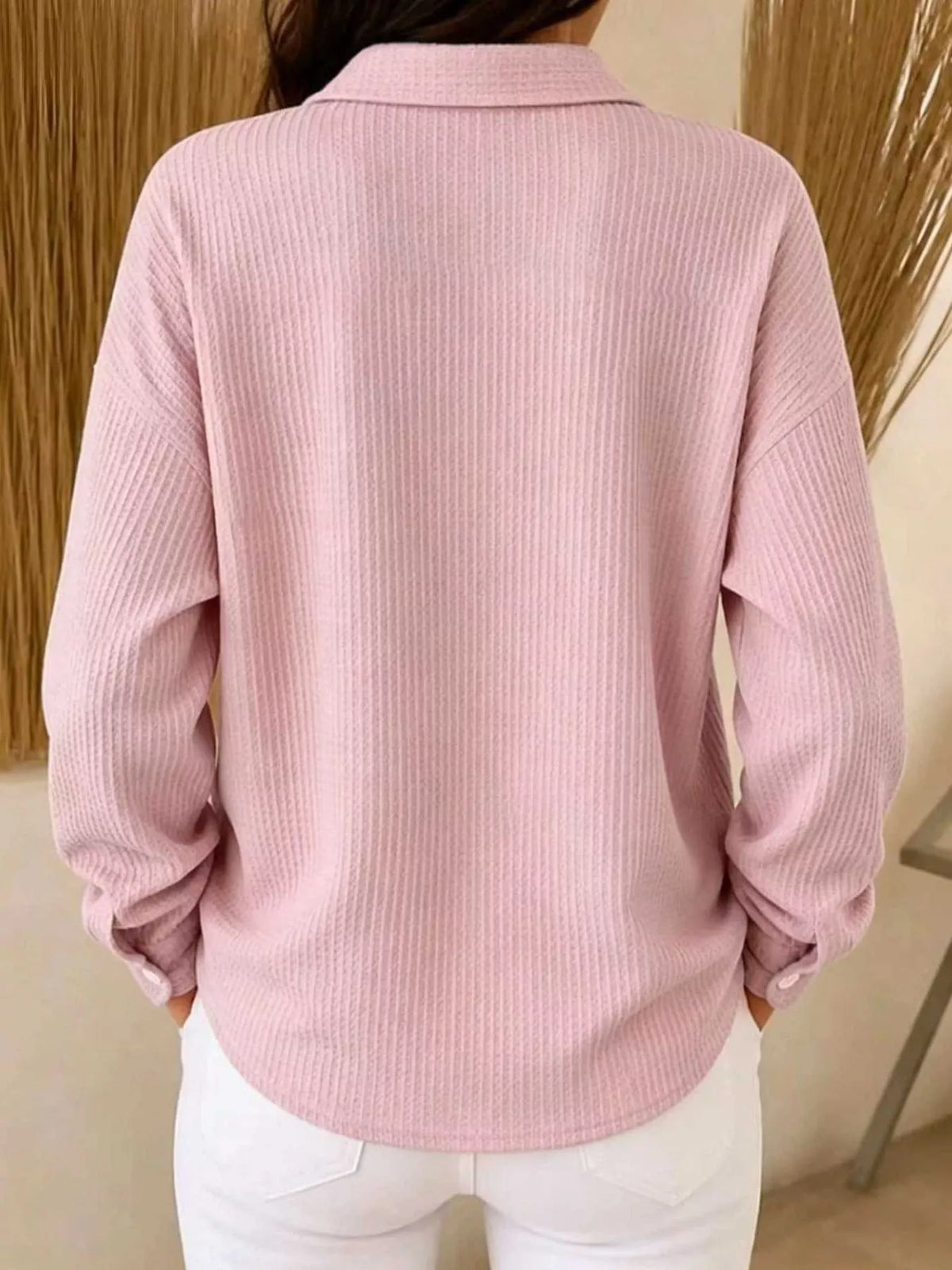Women's Waffle Knit Snap-Front Blouse – view 2