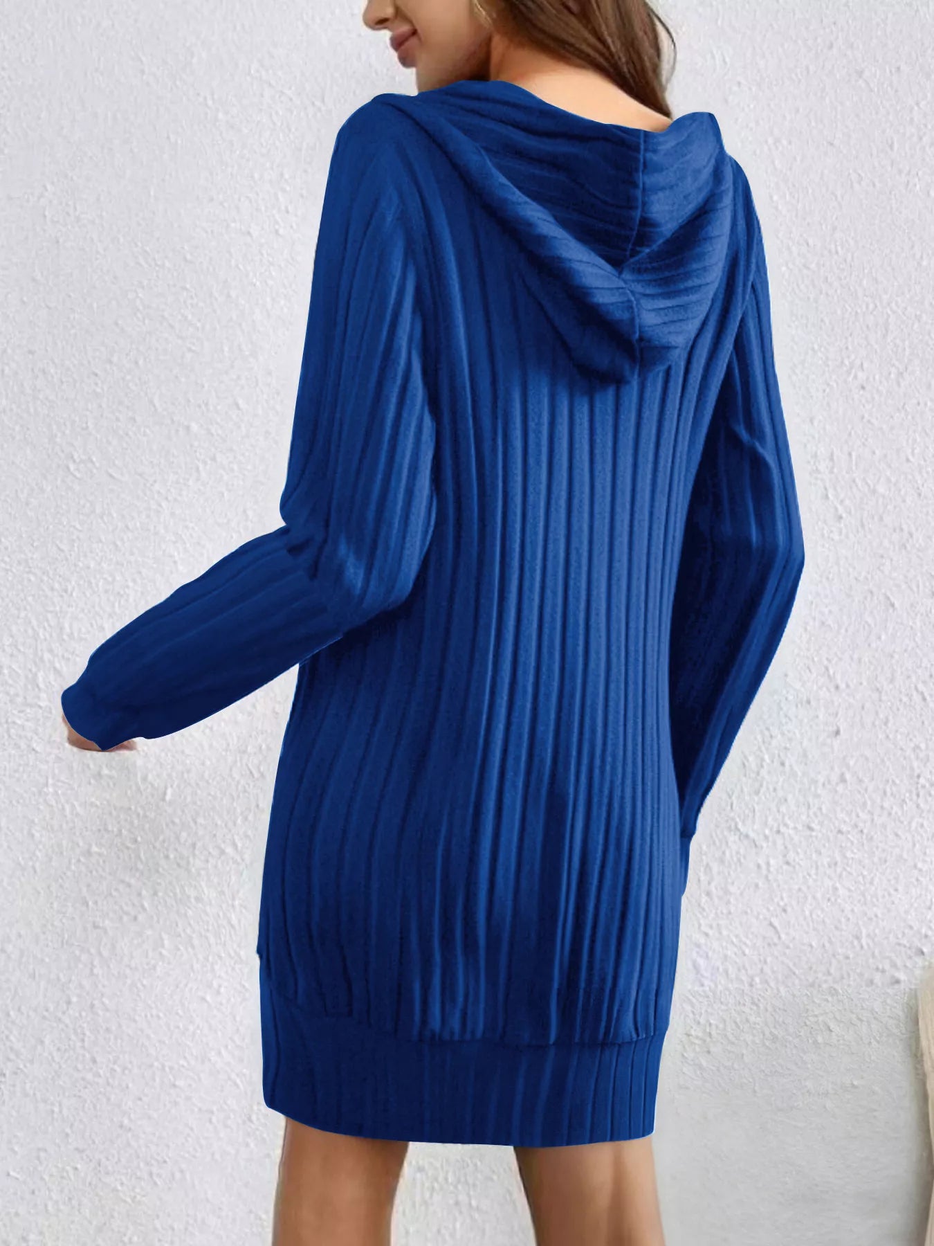 Ribbed Knit Hoodie Dress  Shop One Place