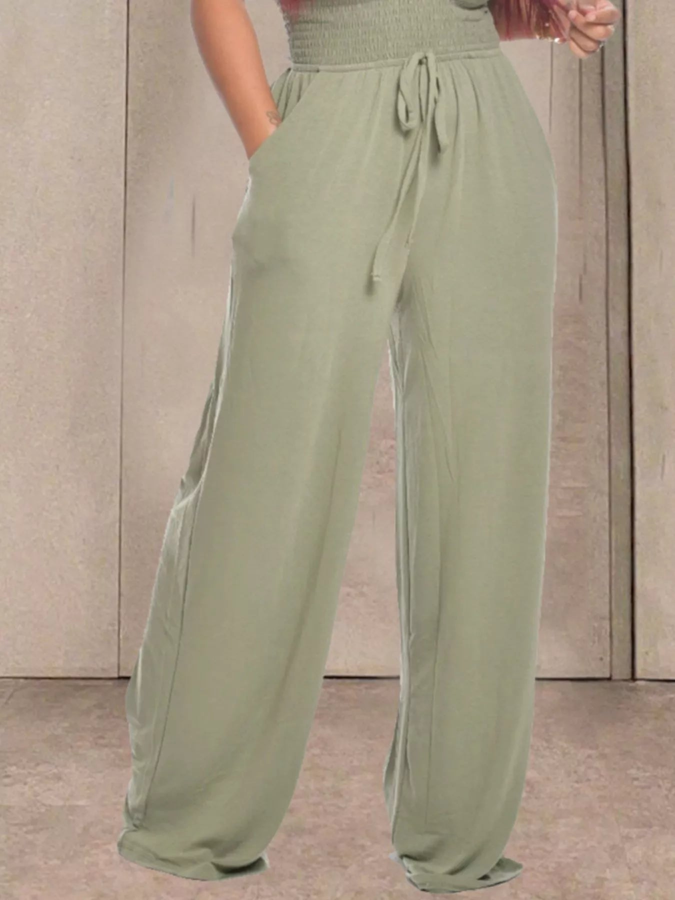 Strapless Smocked Wide-Leg Jumpsuit  Shop One Place