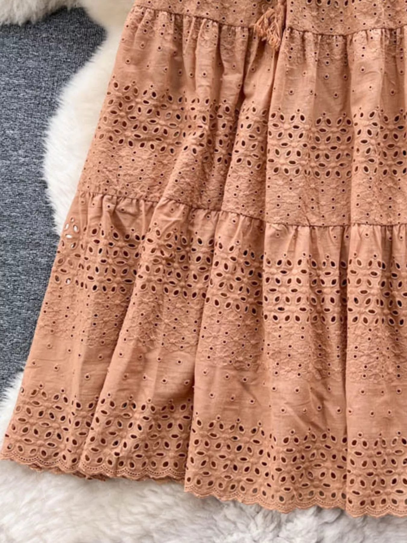 Eyelet Tiered Maxi Skirt  Shop One Place