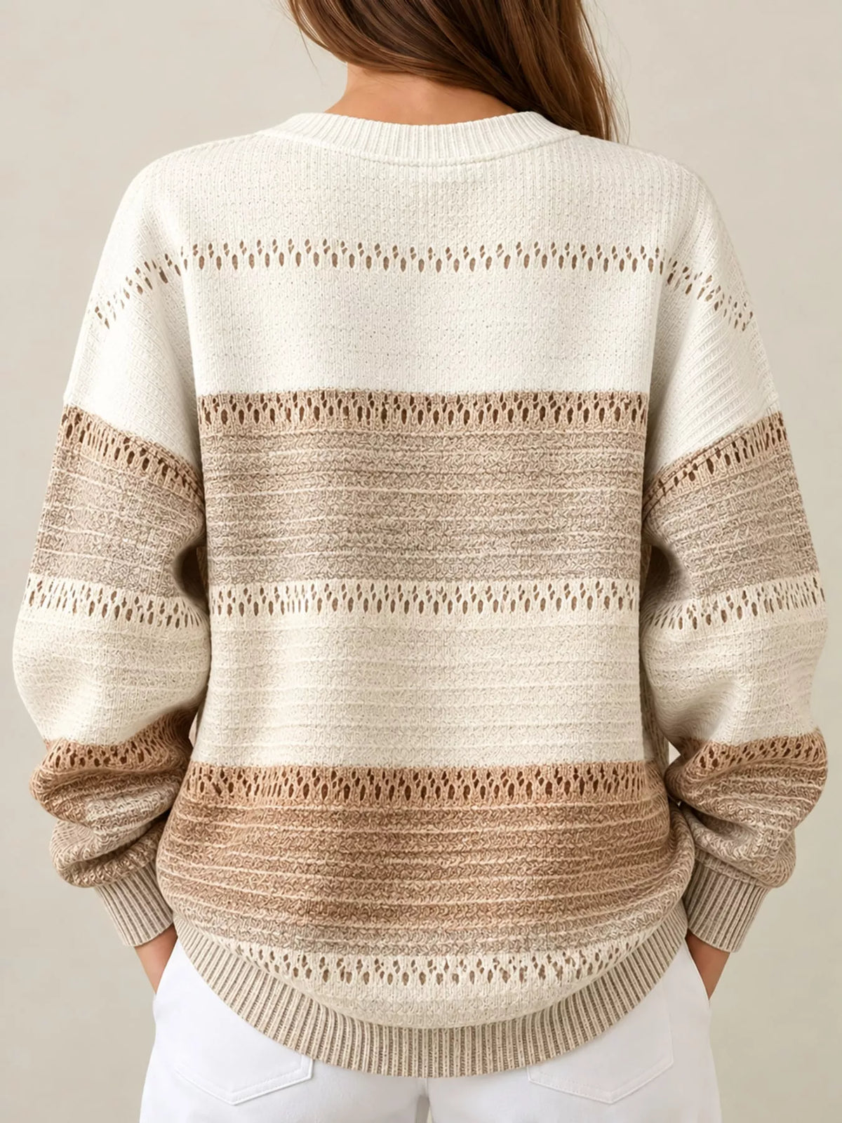 Women's Color-Block Waffle Knit Sweatshirt – view 6