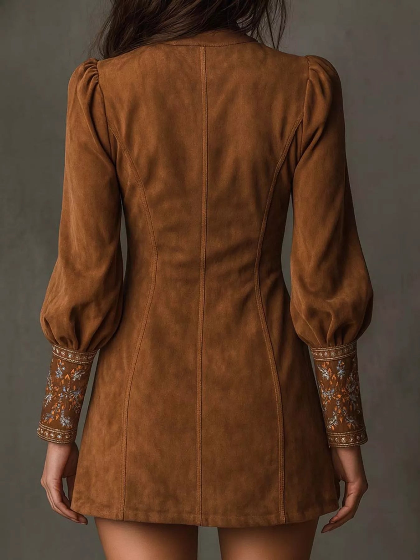 Embroidered Lantern Sleeve Mini Dress  Shop One Place