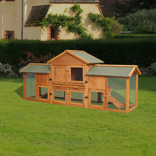 Extra Large 79.5' Bunny Cage – Two-Tier Habitat with Waterproof Roof & Removable Tray!  Shop One Place