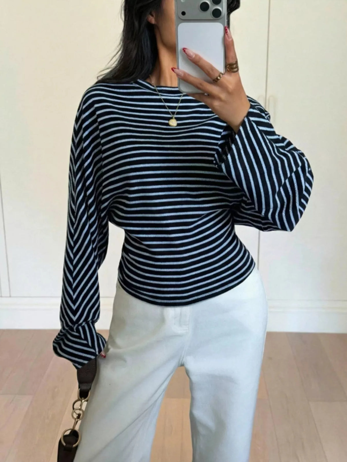 Women's Striped Batwing Sleeve T-Shirt – view 11