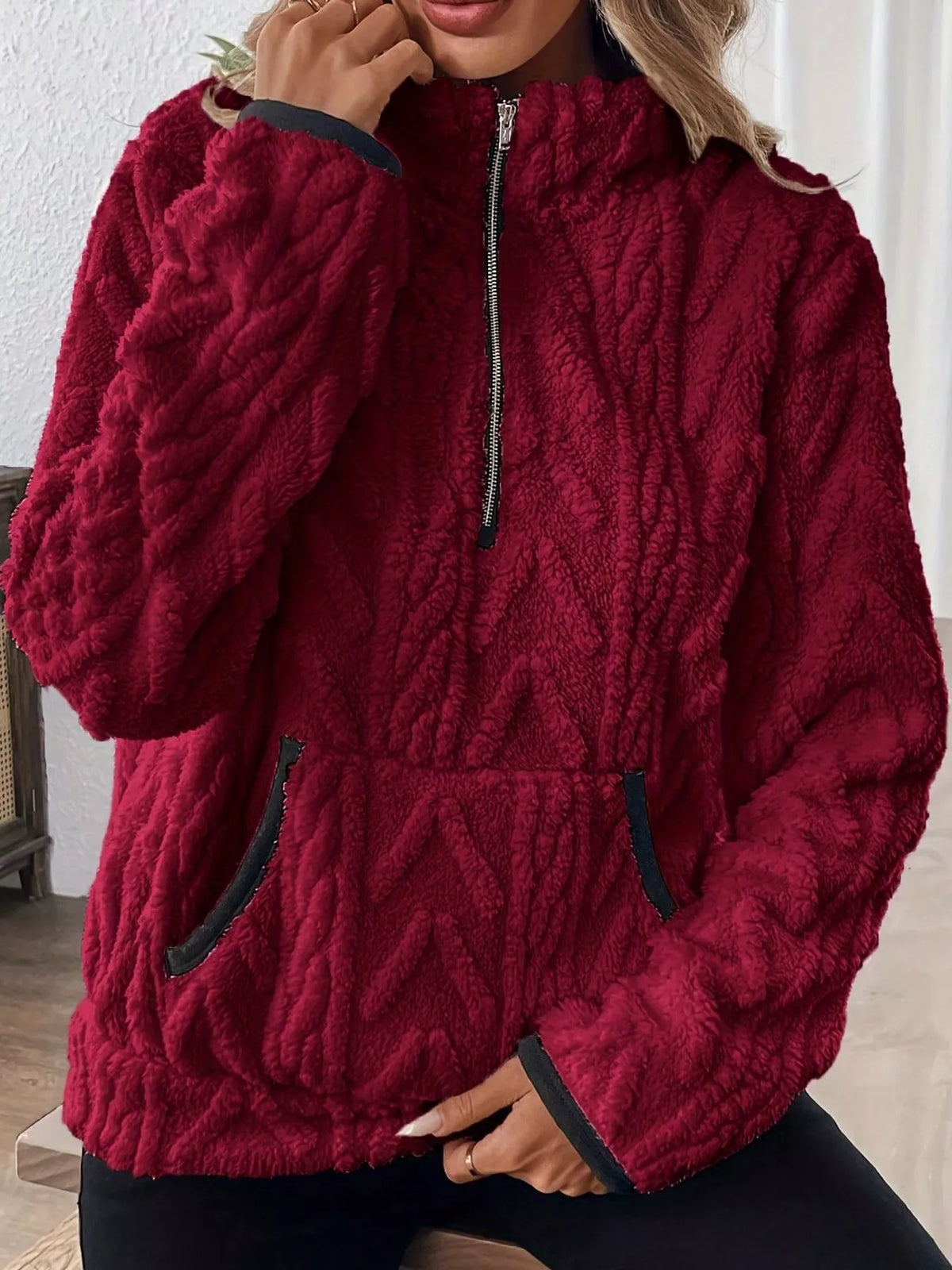 Women's Quarter-Zip Sherpa Sweatshirt – view 18