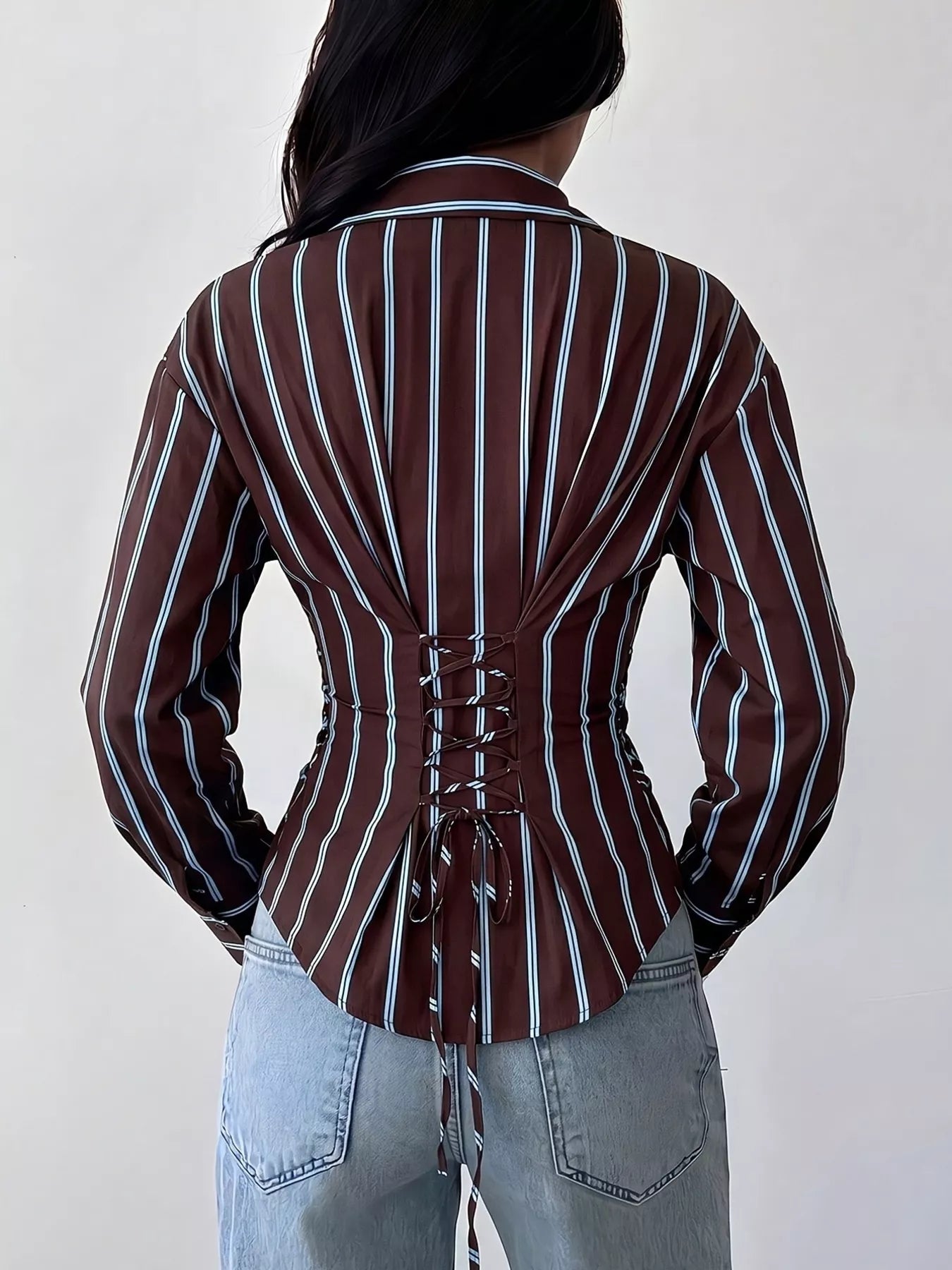 Striped Button-Down Slim-Fit Shirt  Shop One Place