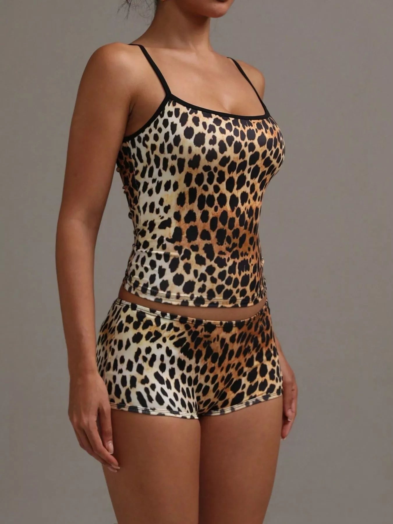 Leopard Print Cami ad Shorts Set  Shop One Place
