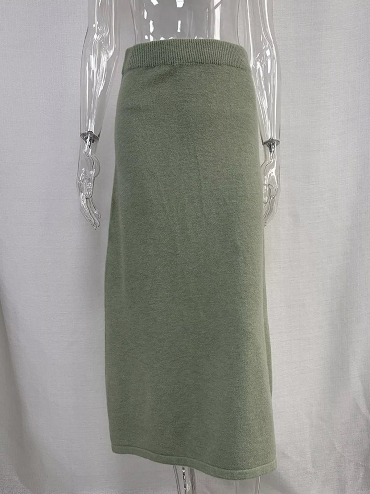 Zip-Up Mock Neck Cardigan and Matching Midi Skirt Sweater Set  Shop One Place