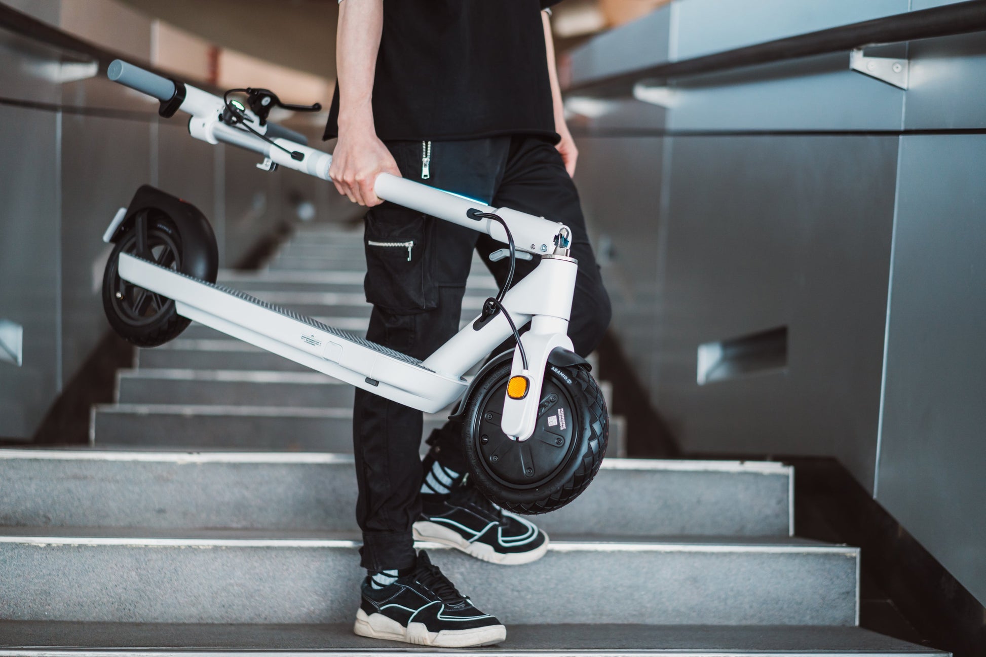 Foldable Electric Scooter w/18.6 Miles Max Operating Range & 15.5 mph Max Speed - White  Shop One Place