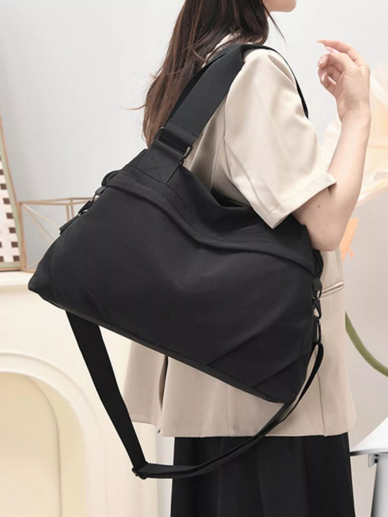 Solid Color Nylon Crossbody Bag  Shop One Place