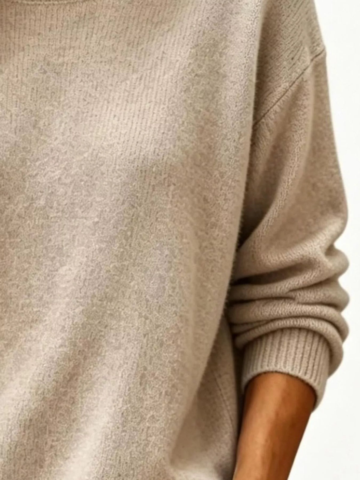 Full Size Round Neck Dropped Shoulder Sweater Plus Size  Shop One Place