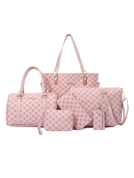 Diamond Pattern 6-Piece Bag Set  Shop One Place
