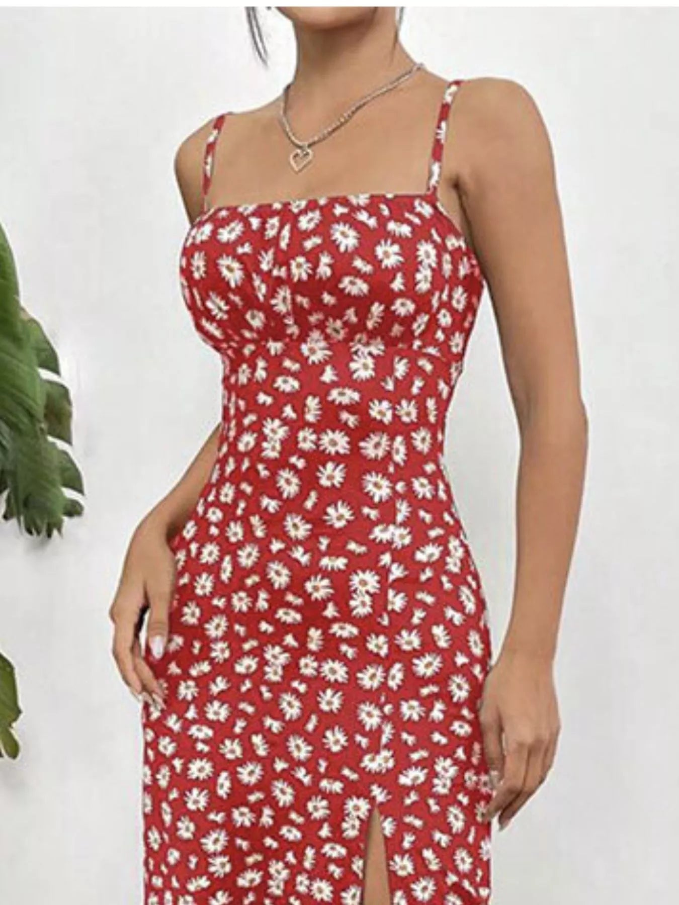 Slit Spaghetti Strap Midi Dress  Shop One Place