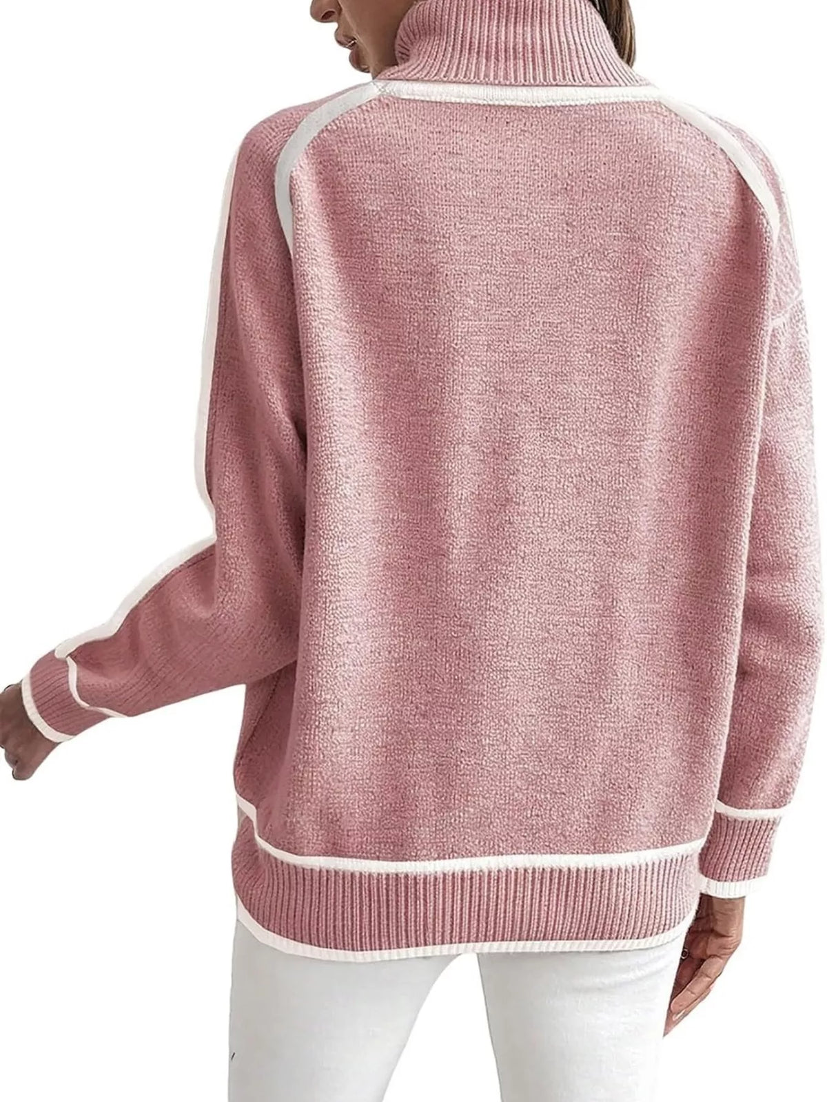 Women's Contrast Trim Turtleneck Sweater – view 16