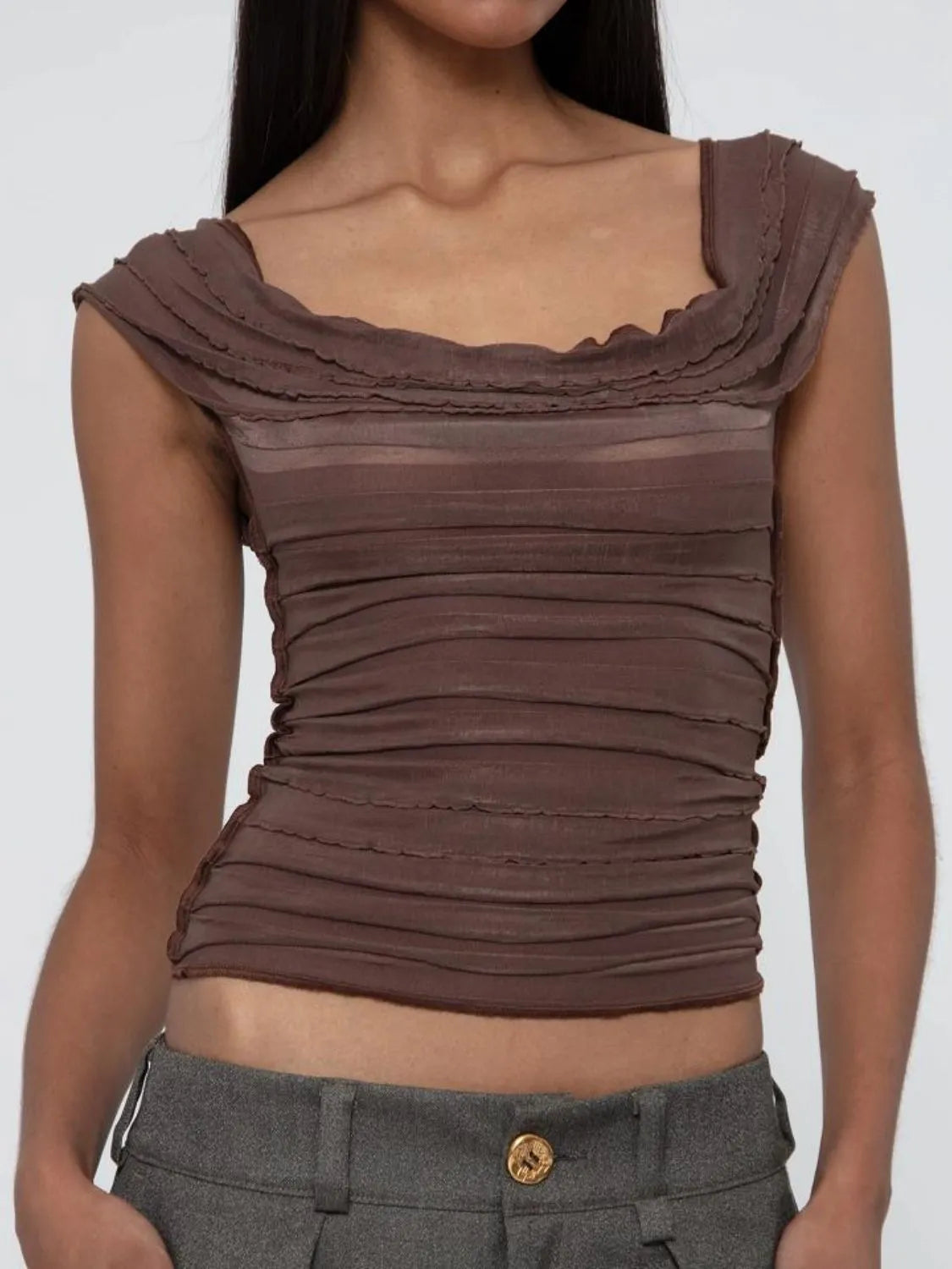 Ruched Solid Tank  Shop One Place