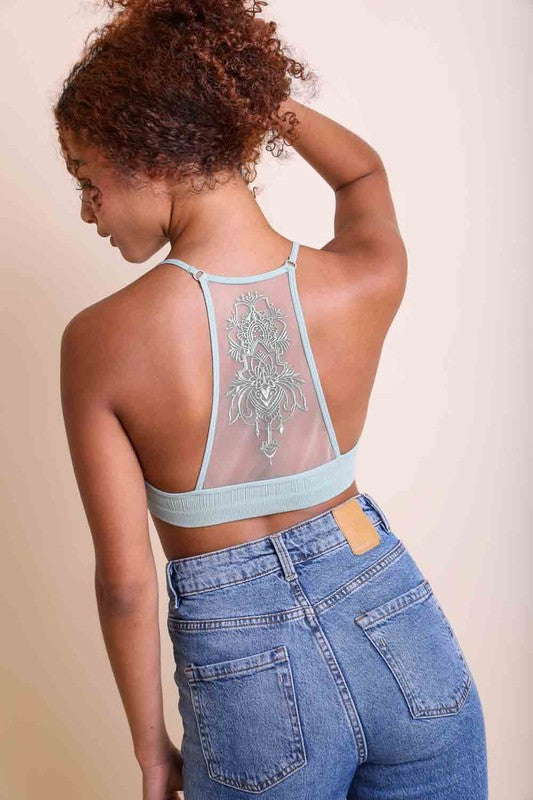 Tattoo Mesh Racerback Bralette  Shop One Place