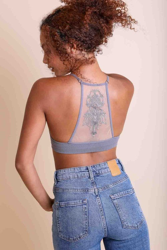 Tattoo Mesh Racerback Bralette  Shop One Place