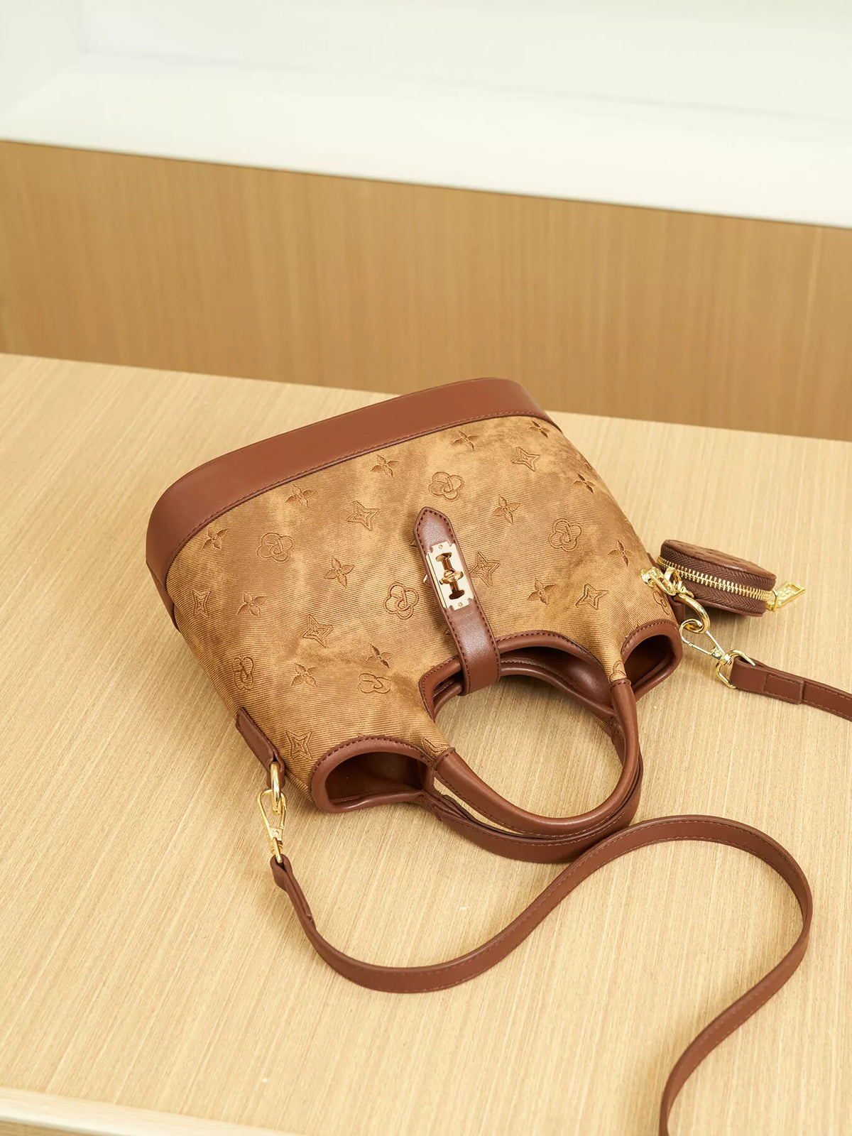 Embossed Crossbody Bag with Detachable Coin Pouch – view 13