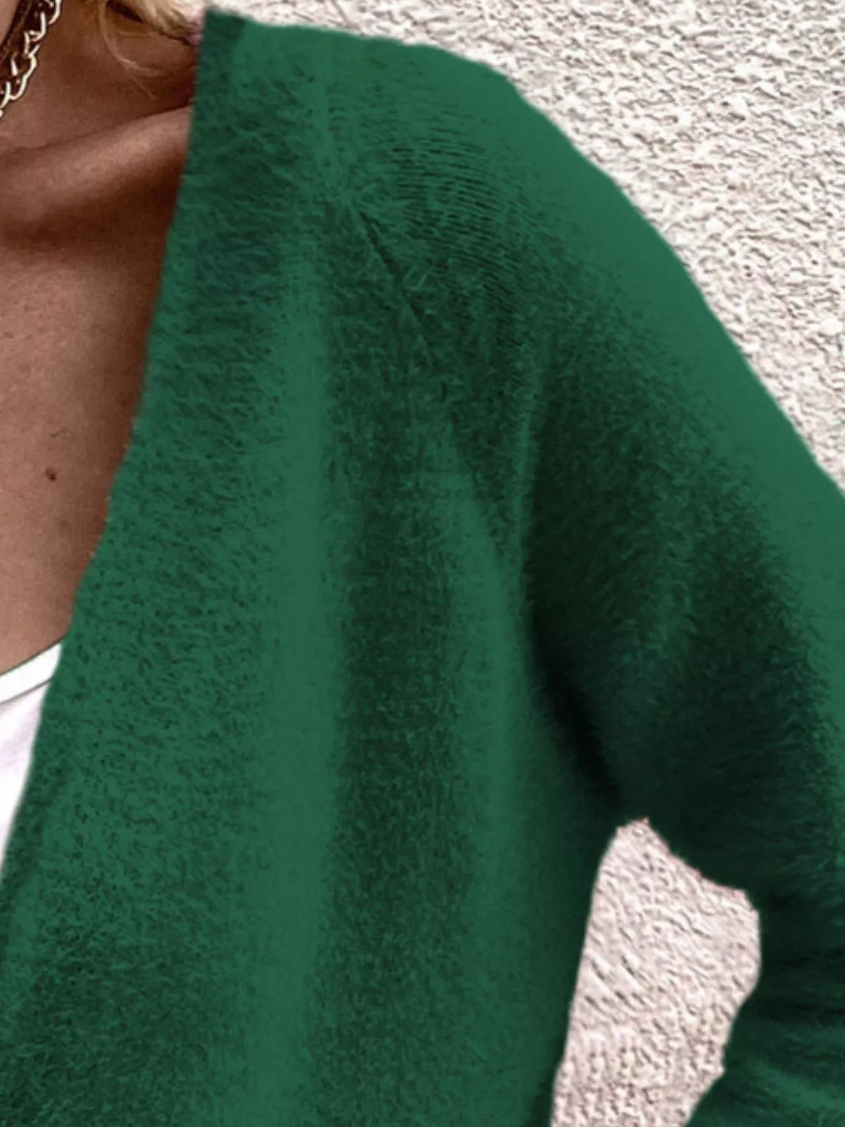 Soft Fuzzy V-Neck Button-Down Cardigan  Shop One Place