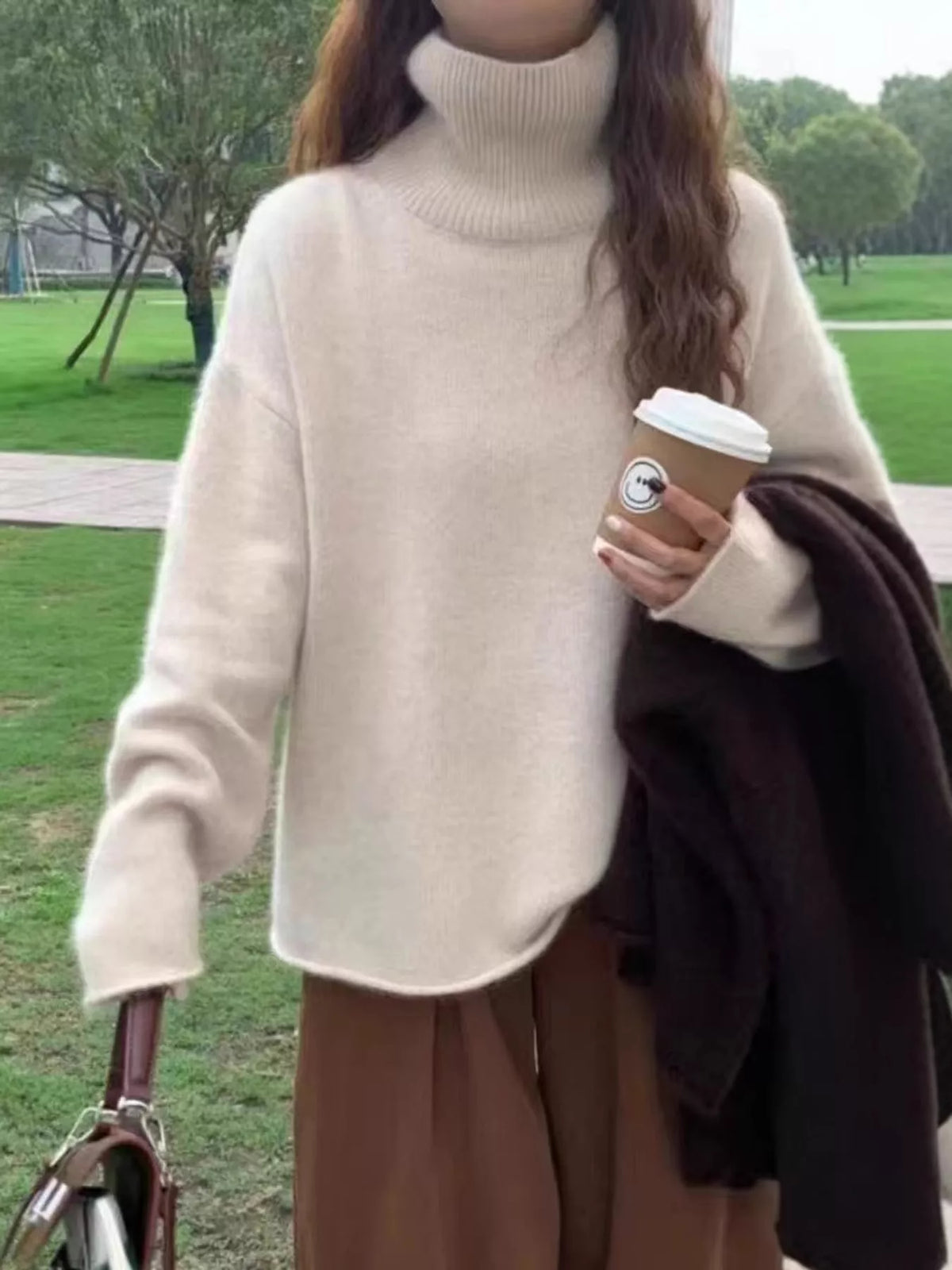Women's Turtleneck Drop Shoulder Sweater – view 17