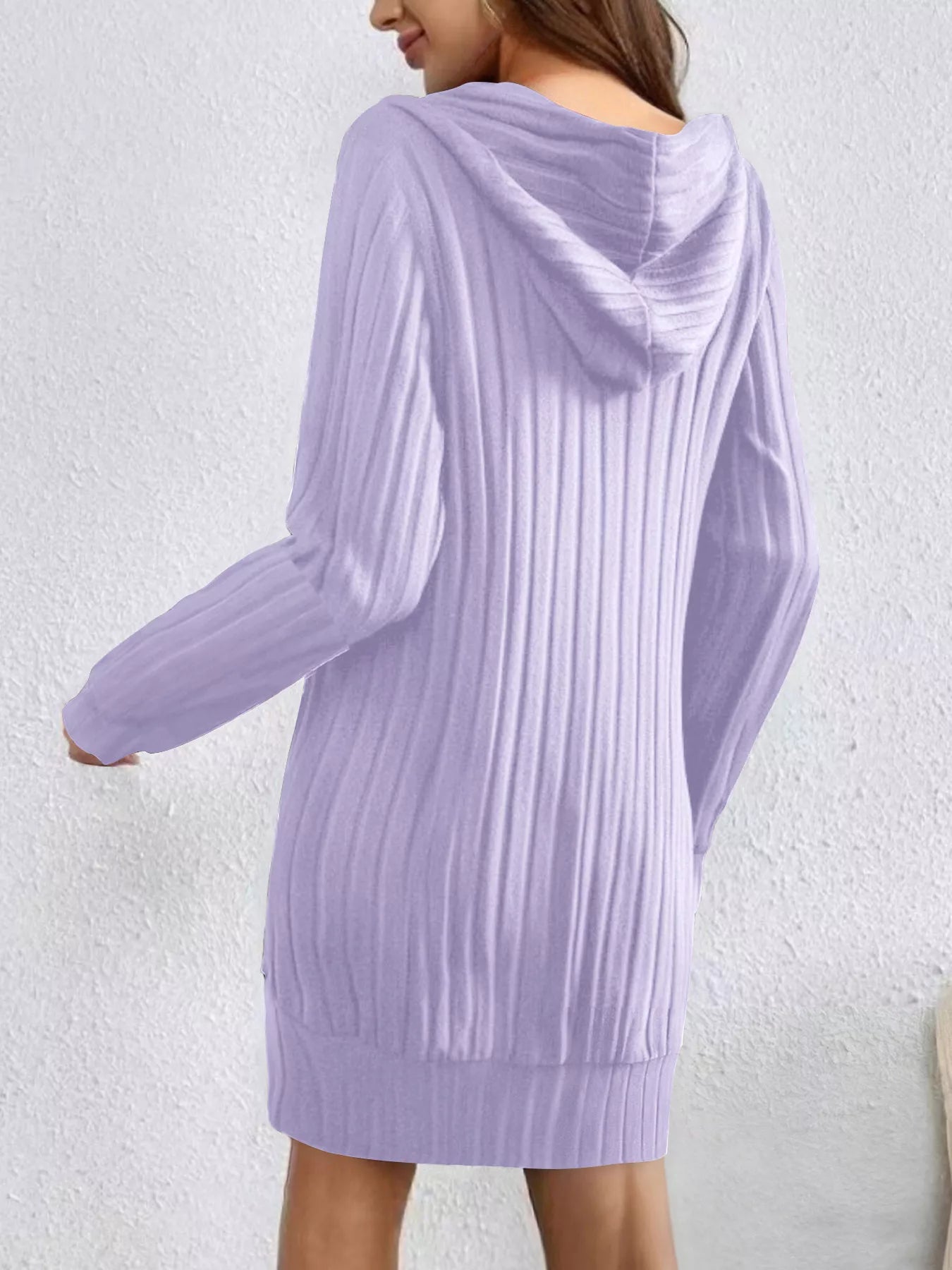 Ribbed Knit Hoodie Dress  Shop One Place