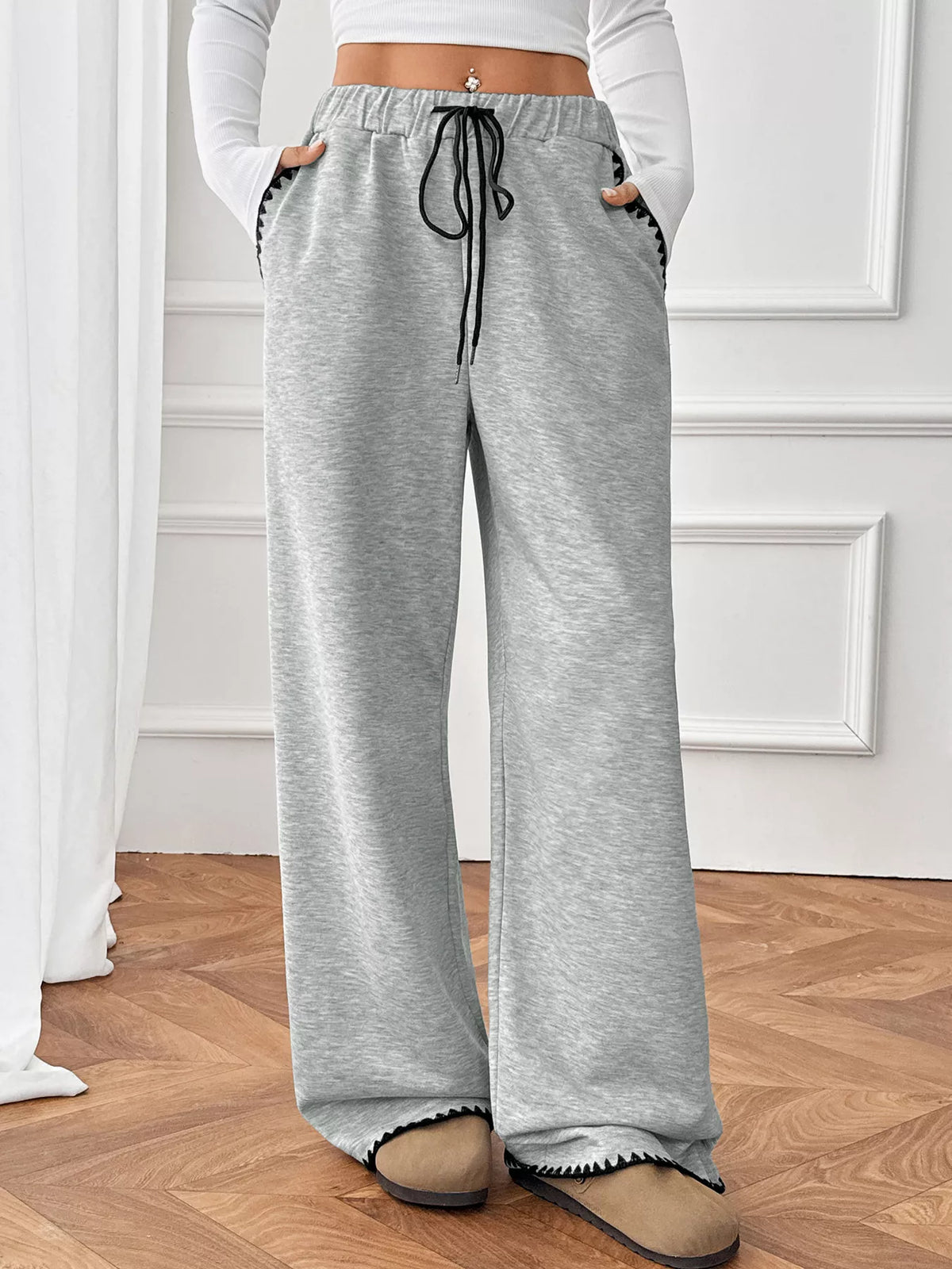 Wide-Leg Drawstring Pants  Shop One Place