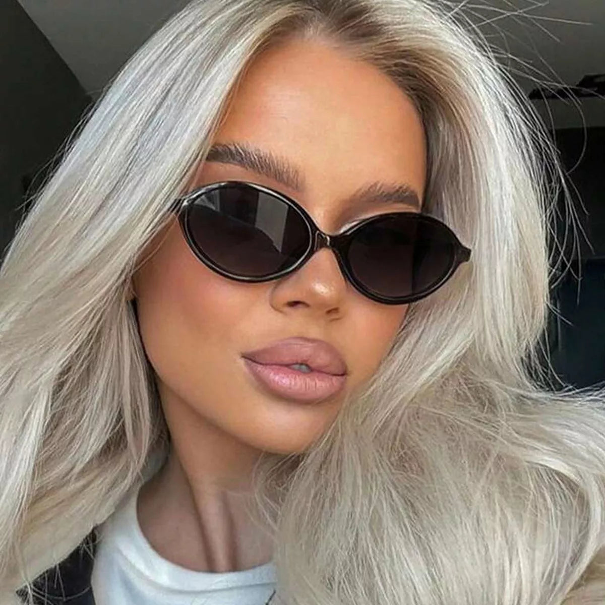 Oval Frame Tinted Lenses Sunglasses  Shop One Place