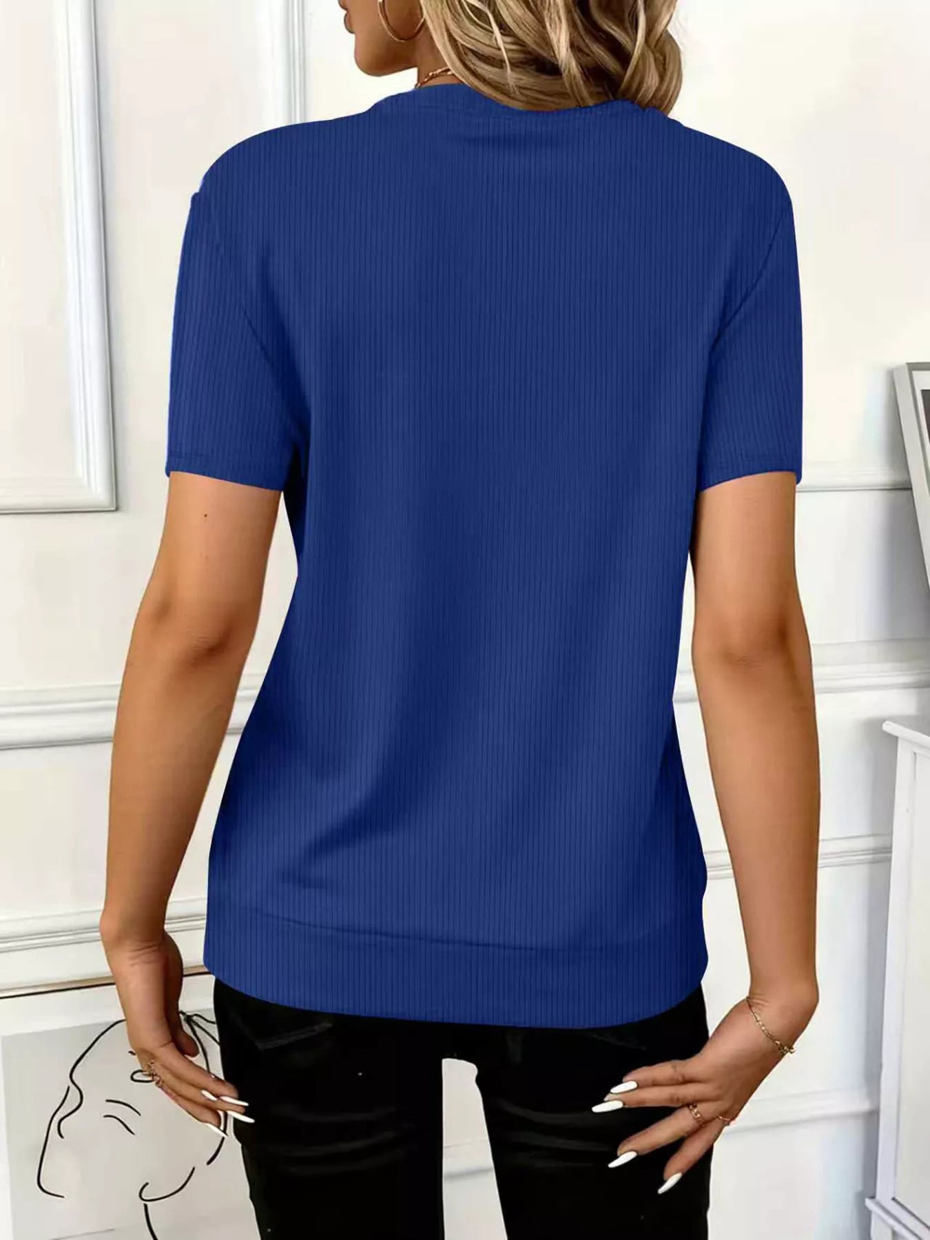 Half Zip Short Sleeve Top  Shop One Place
