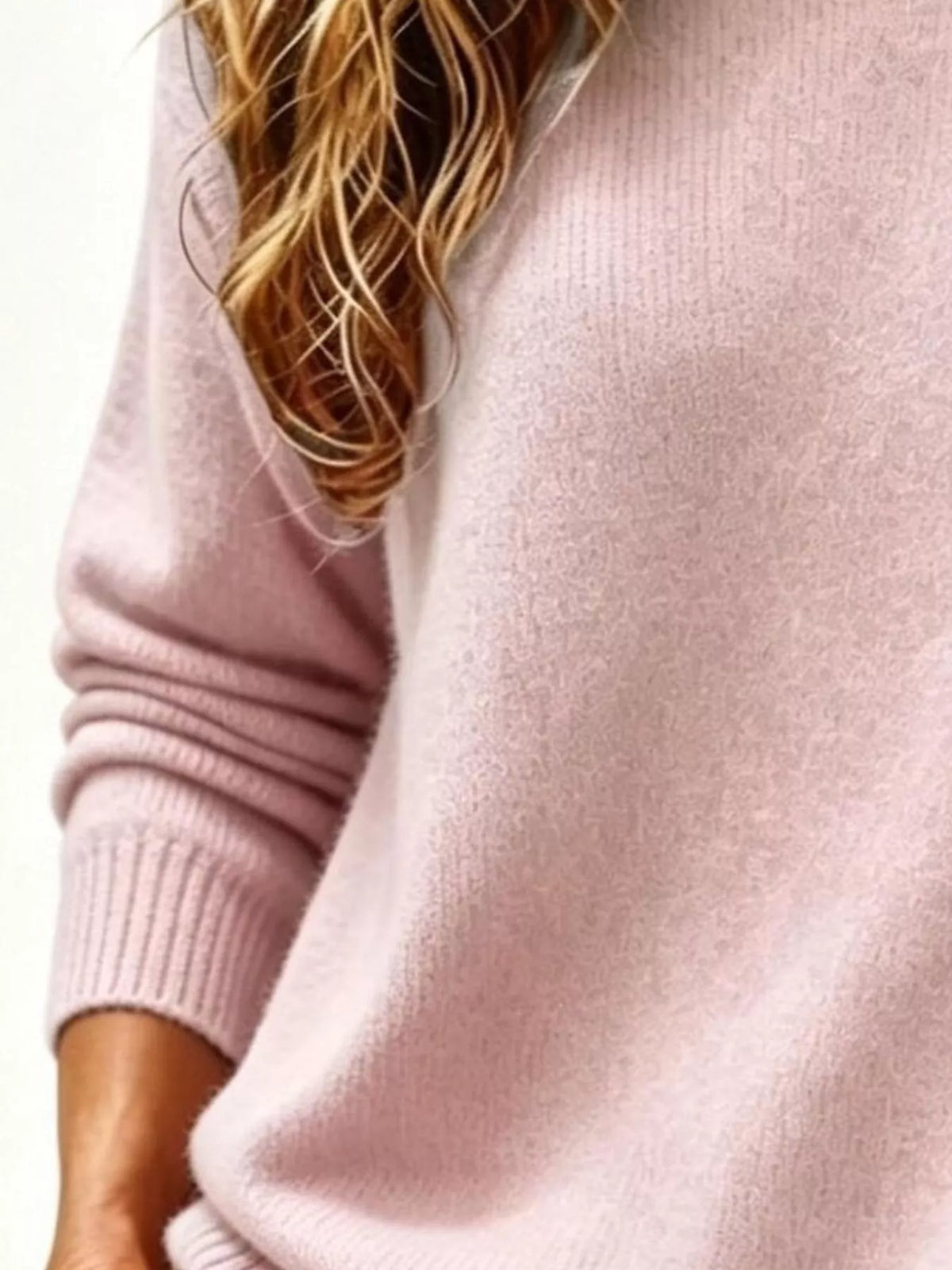 Full Size Round Neck Dropped Shoulder Sweater Plus Size  Shop One Place