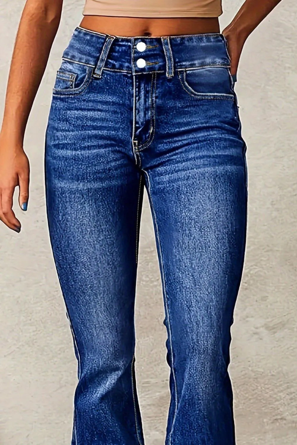 Cat Whisker Washed Bootcut Jeans  Shop One Place
