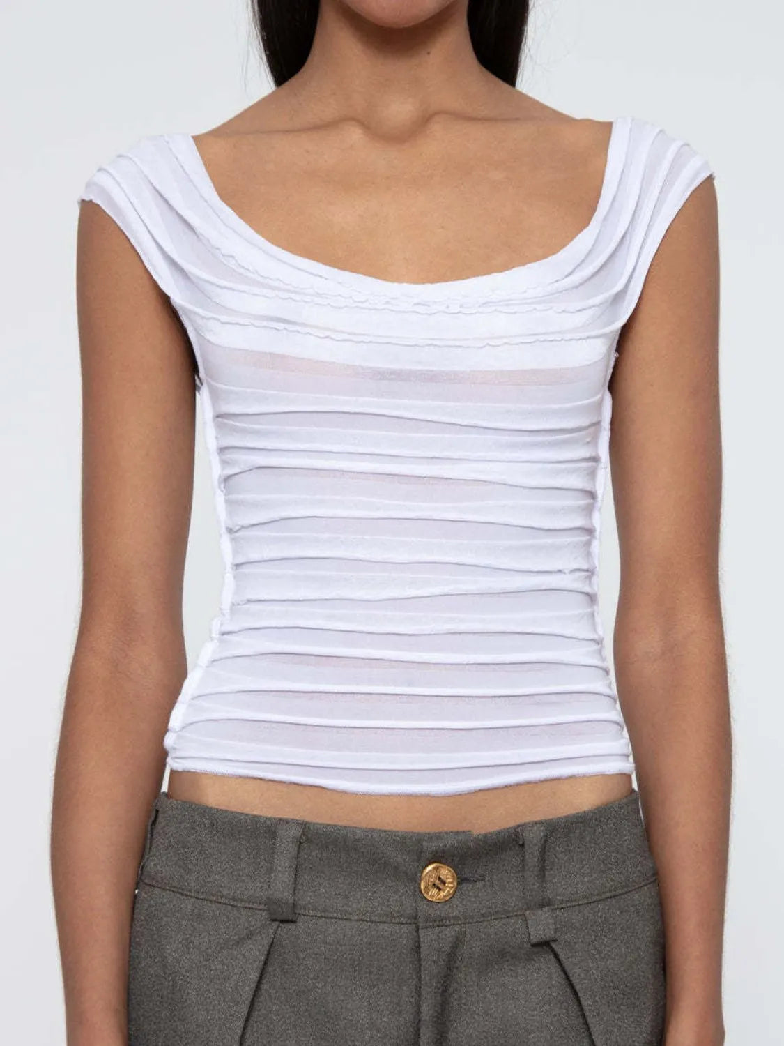 Ruched Solid Tank  Shop One Place