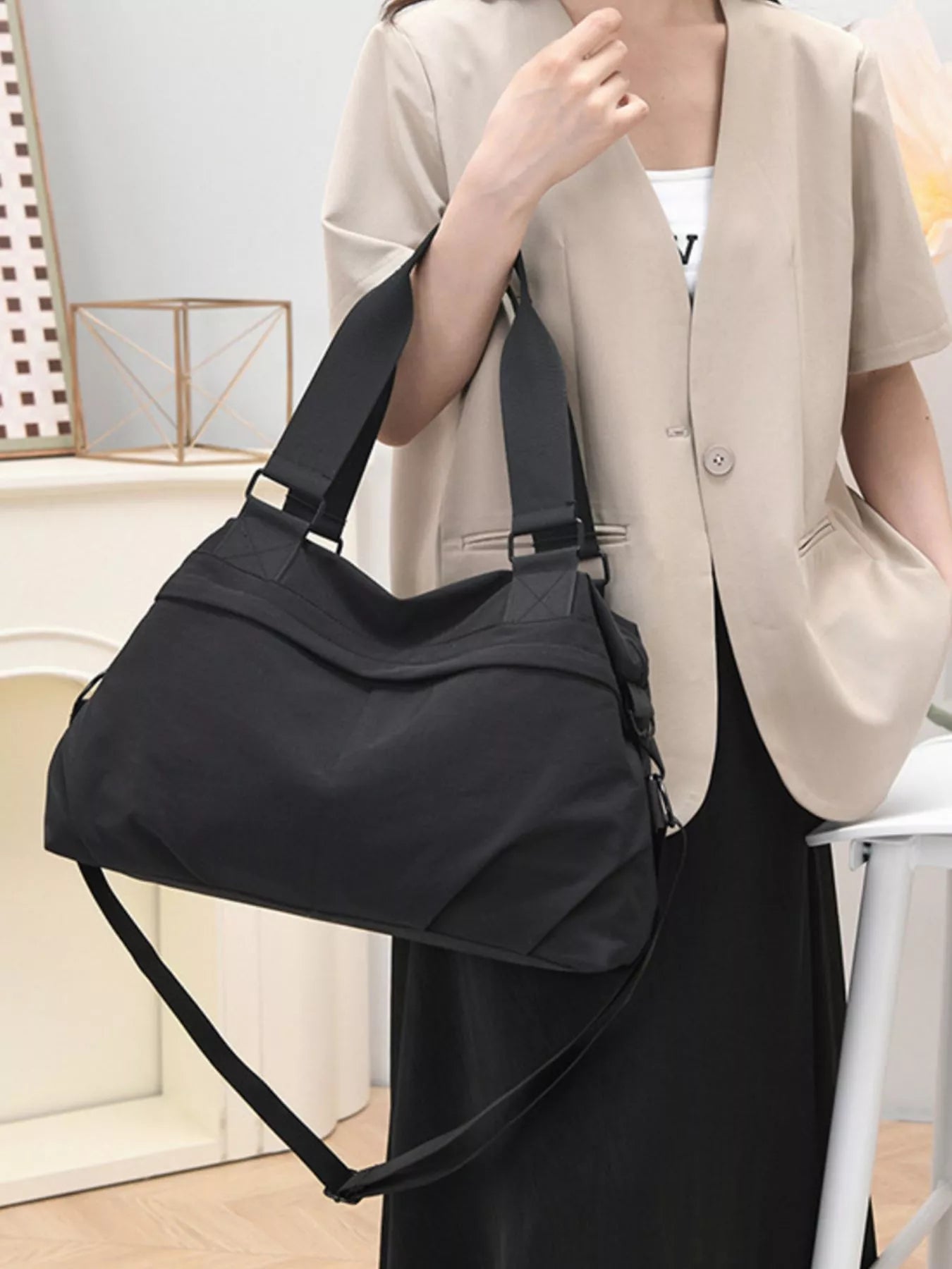 Solid Color Nylon Crossbody Bag  Shop One Place