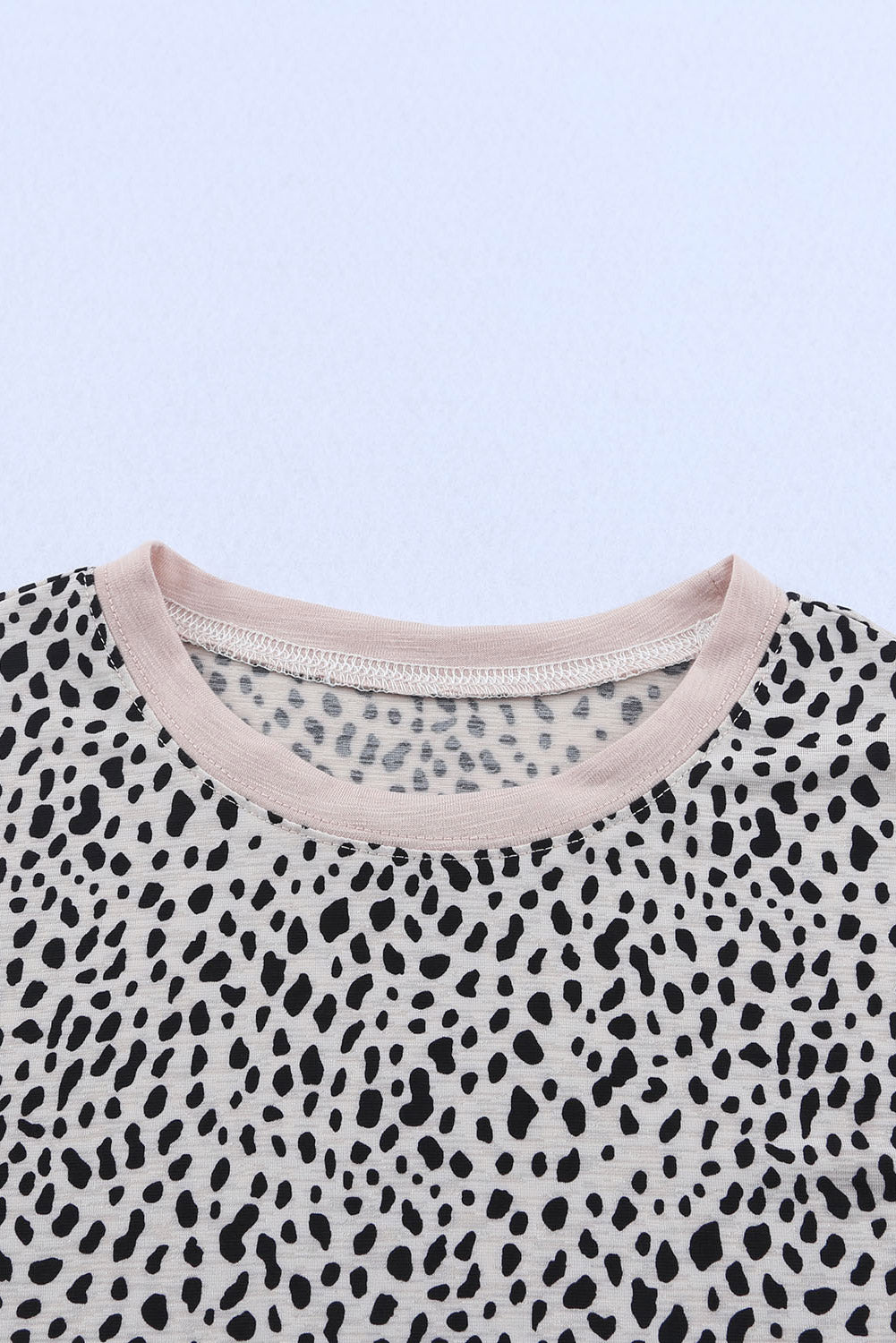 Cheetah Print Casual Crew Neck T Shirt