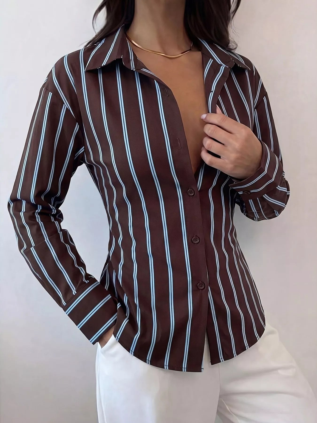 Striped Button-Down Slim-Fit Shirt  Shop One Place