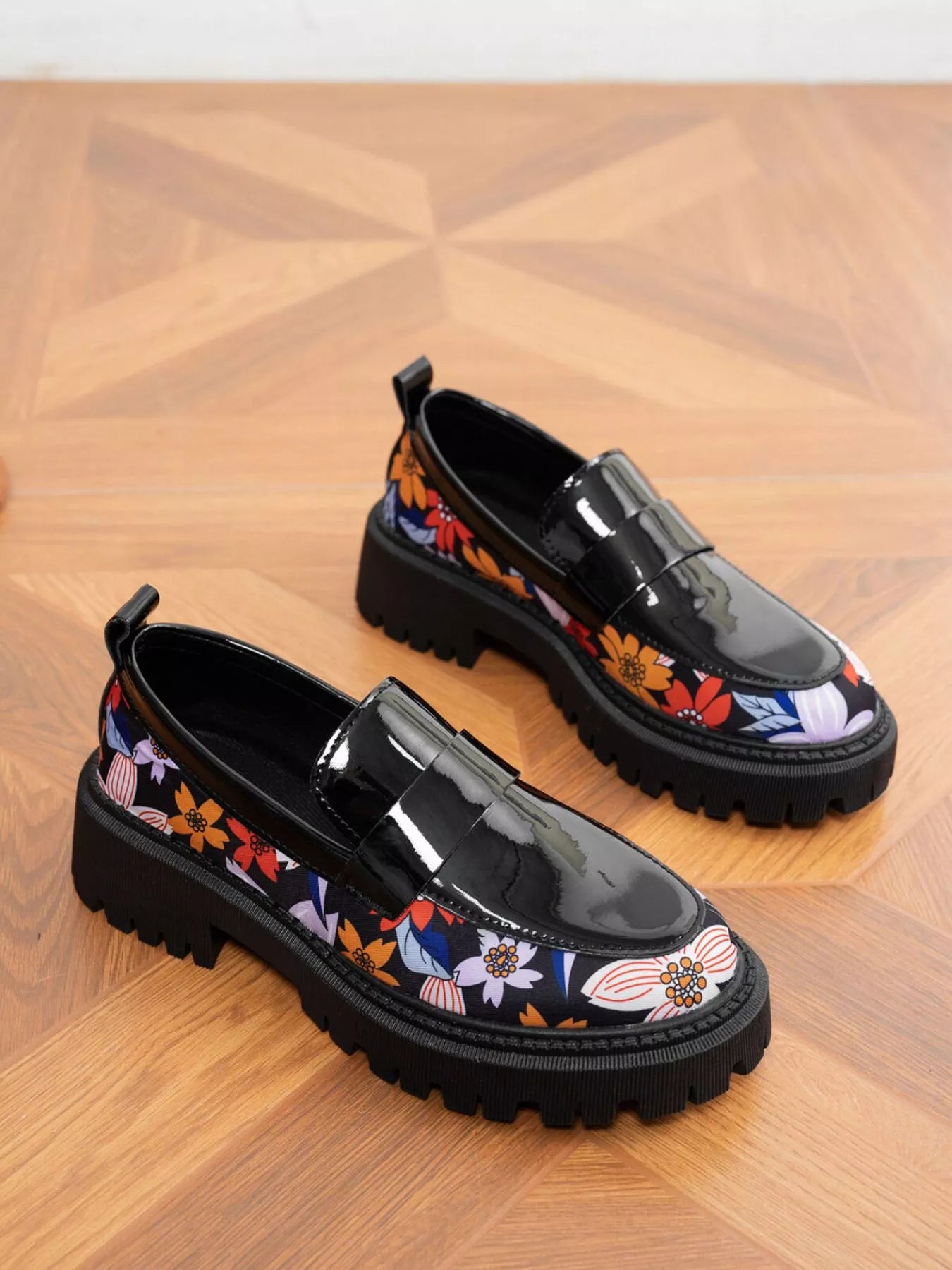 Round Toe Block Heels Loafers  Shop One Place