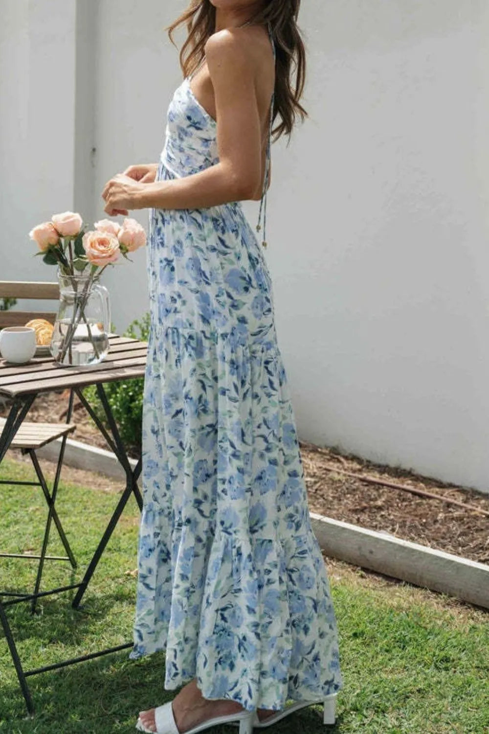 Printed Halter Neck Cami Dress  Shop One Place