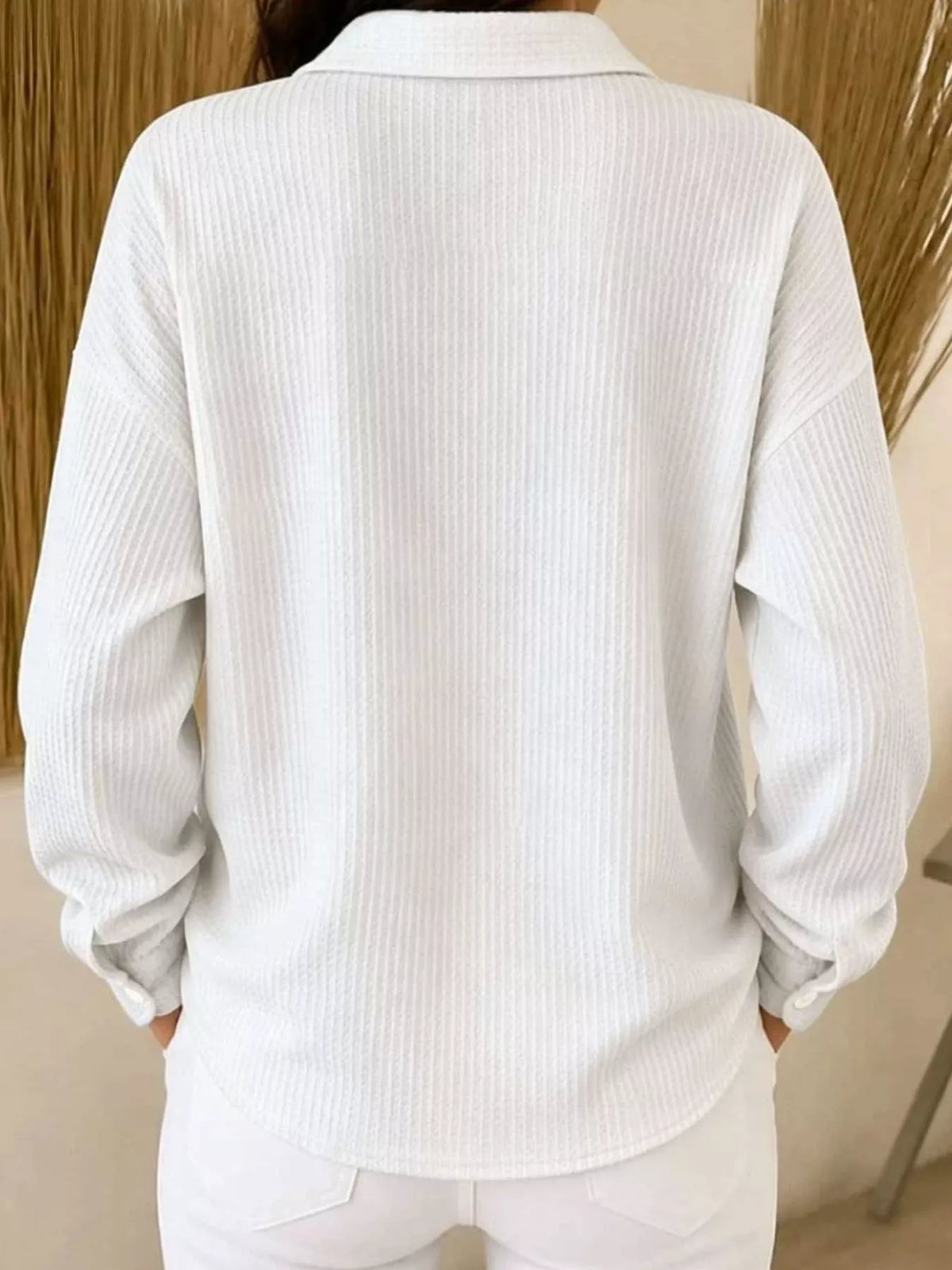 Women's Waffle Knit Button-Down Shirt – view 4