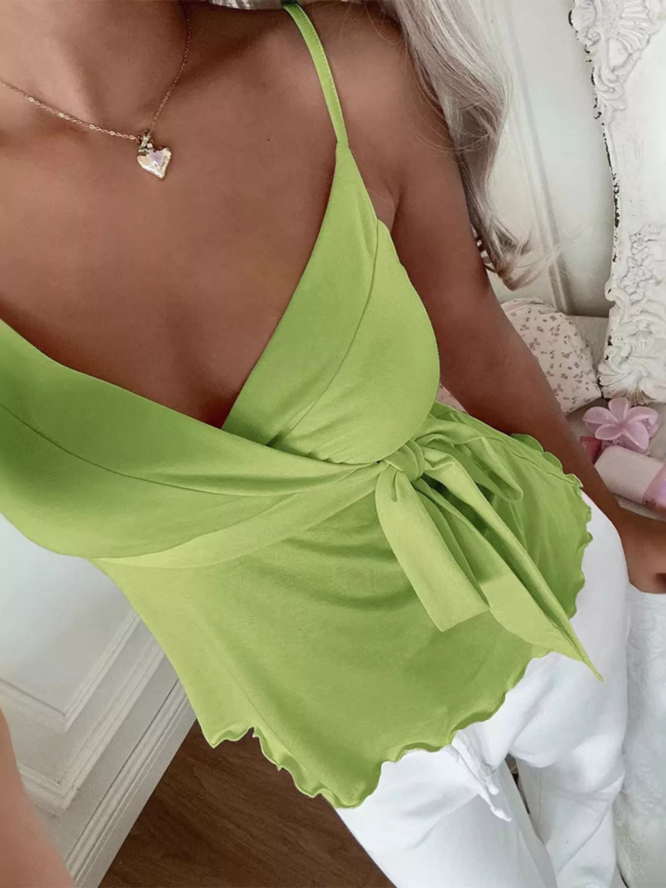 Wrap Tie Surplice Cami  Shop One Place