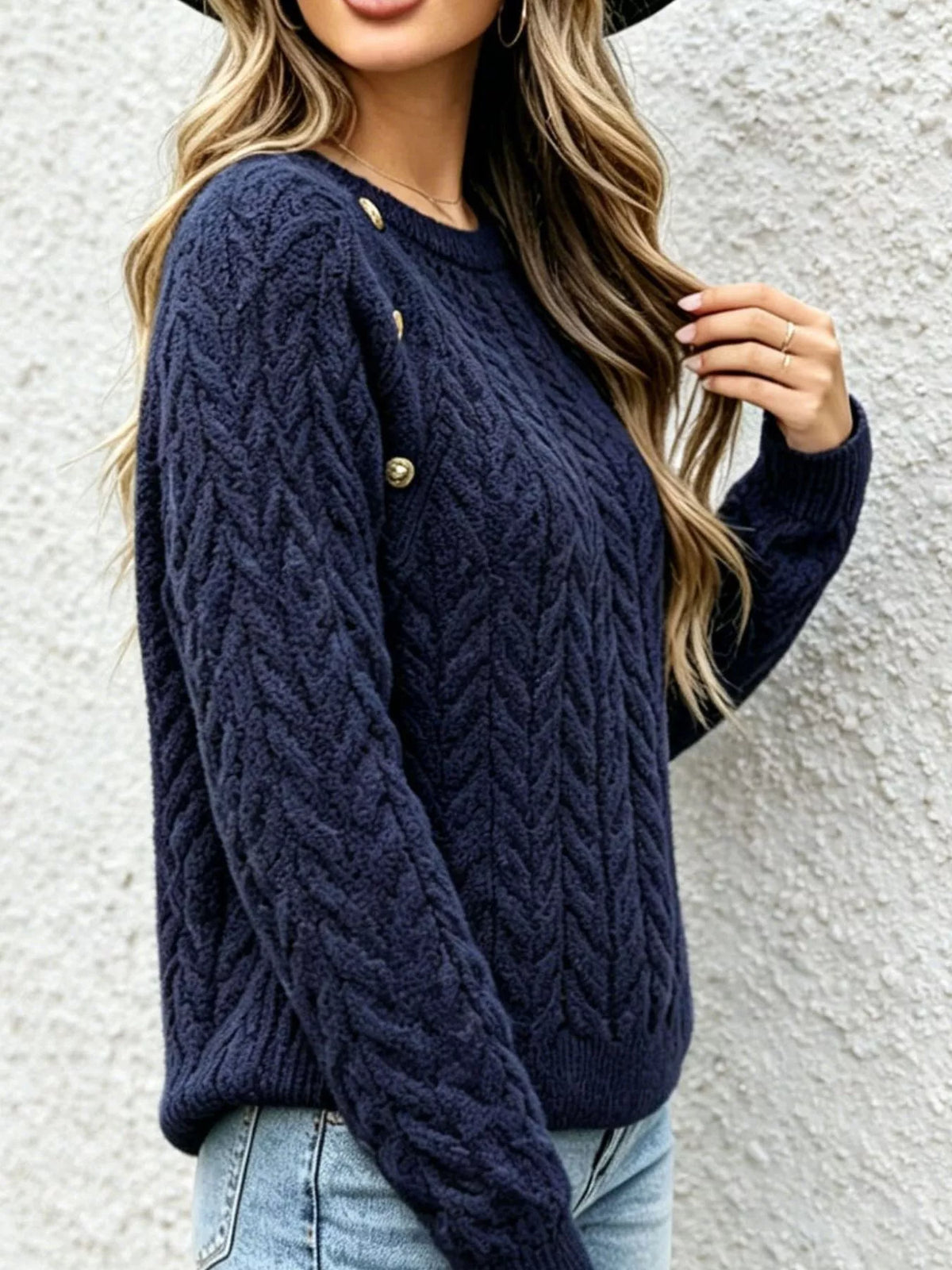 Women's Cable-Knit Raglan Sleeve Sweater – view 3