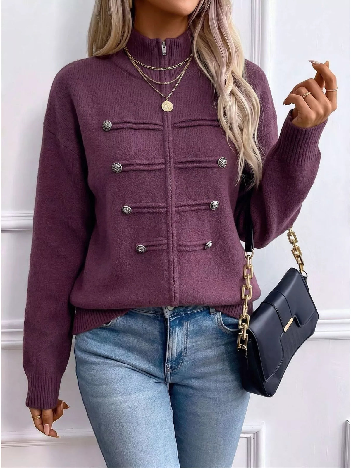 Women's Zip-Up Knit Cardigan – view 11