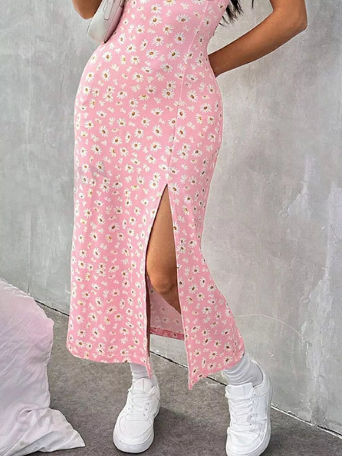 Slit Spaghetti Strap Midi Dress  Shop One Place